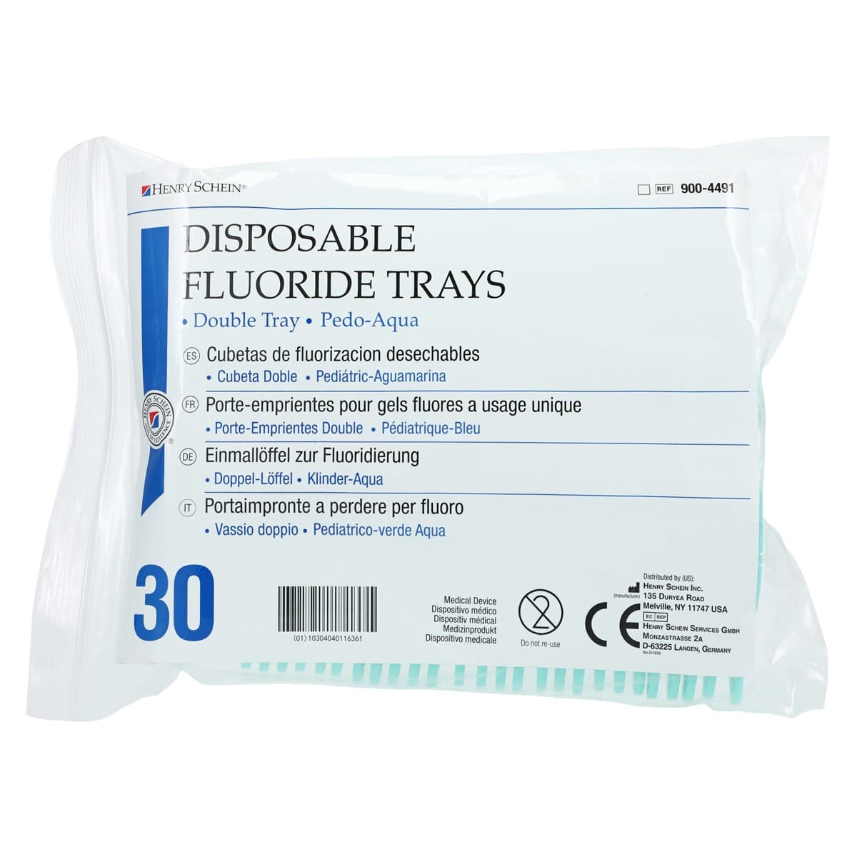 Acclean Dual Arch Foam Fluoride Trays With Hinge, Pedo, Aqua, 30/Bx thumbnail 4