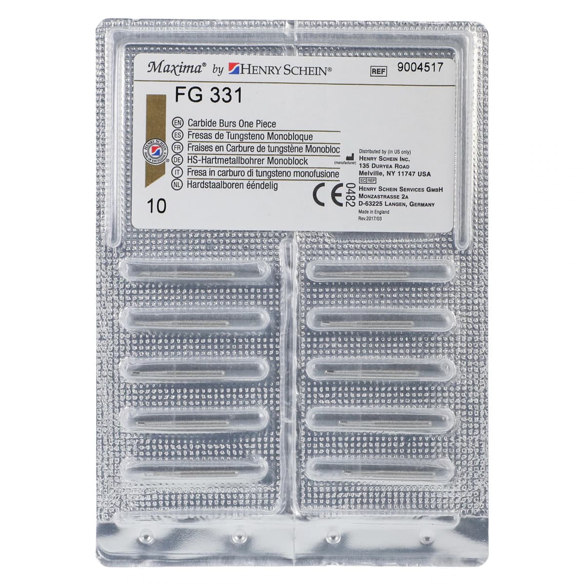 Maxima 1-Piece Carbide Bur, Operative Pear, Friction Grip 331, 10/Pk thumbnail 4