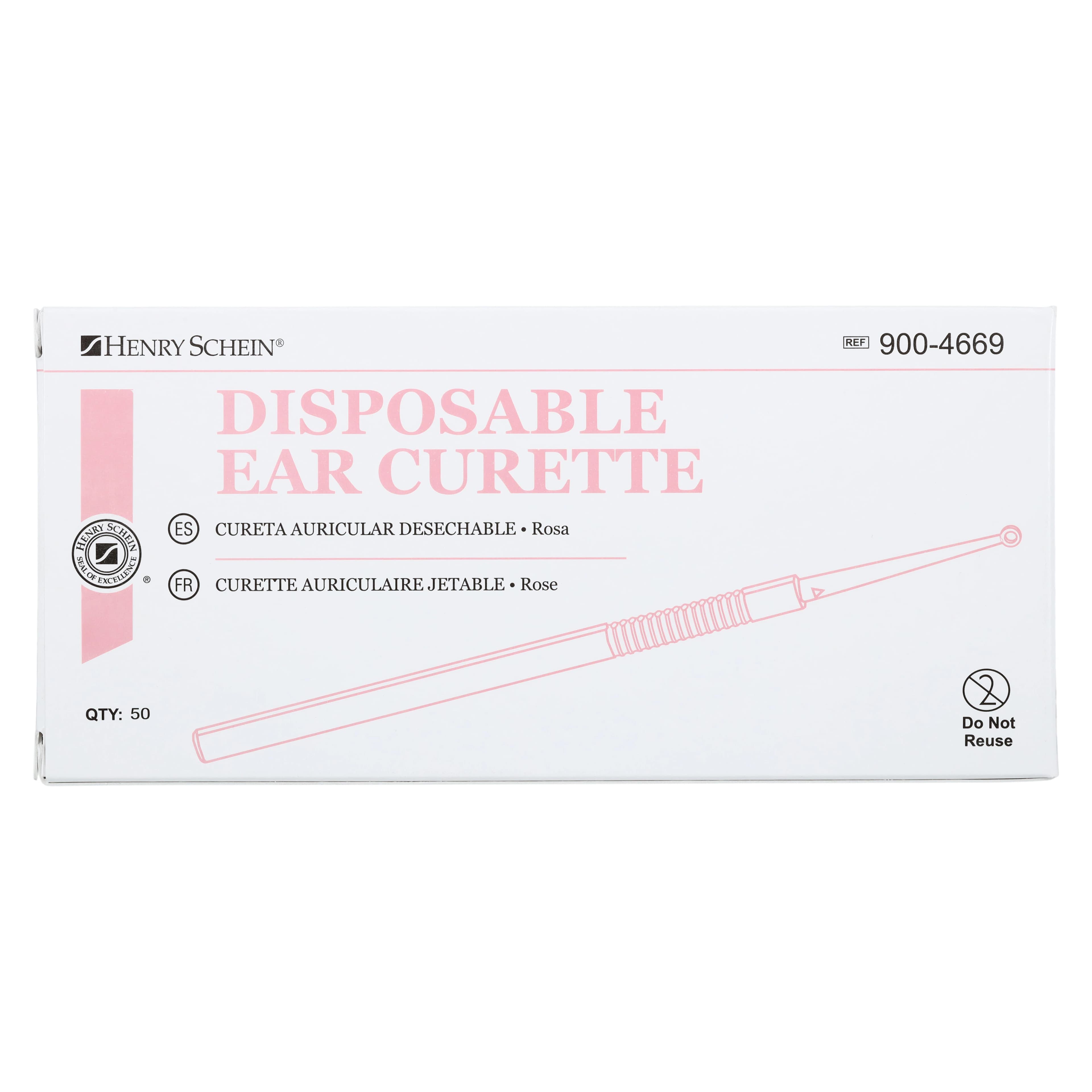 Henry Schein Ear Curette, 3.3mm, Disposable, Pink, 50/Box thumbnail 3