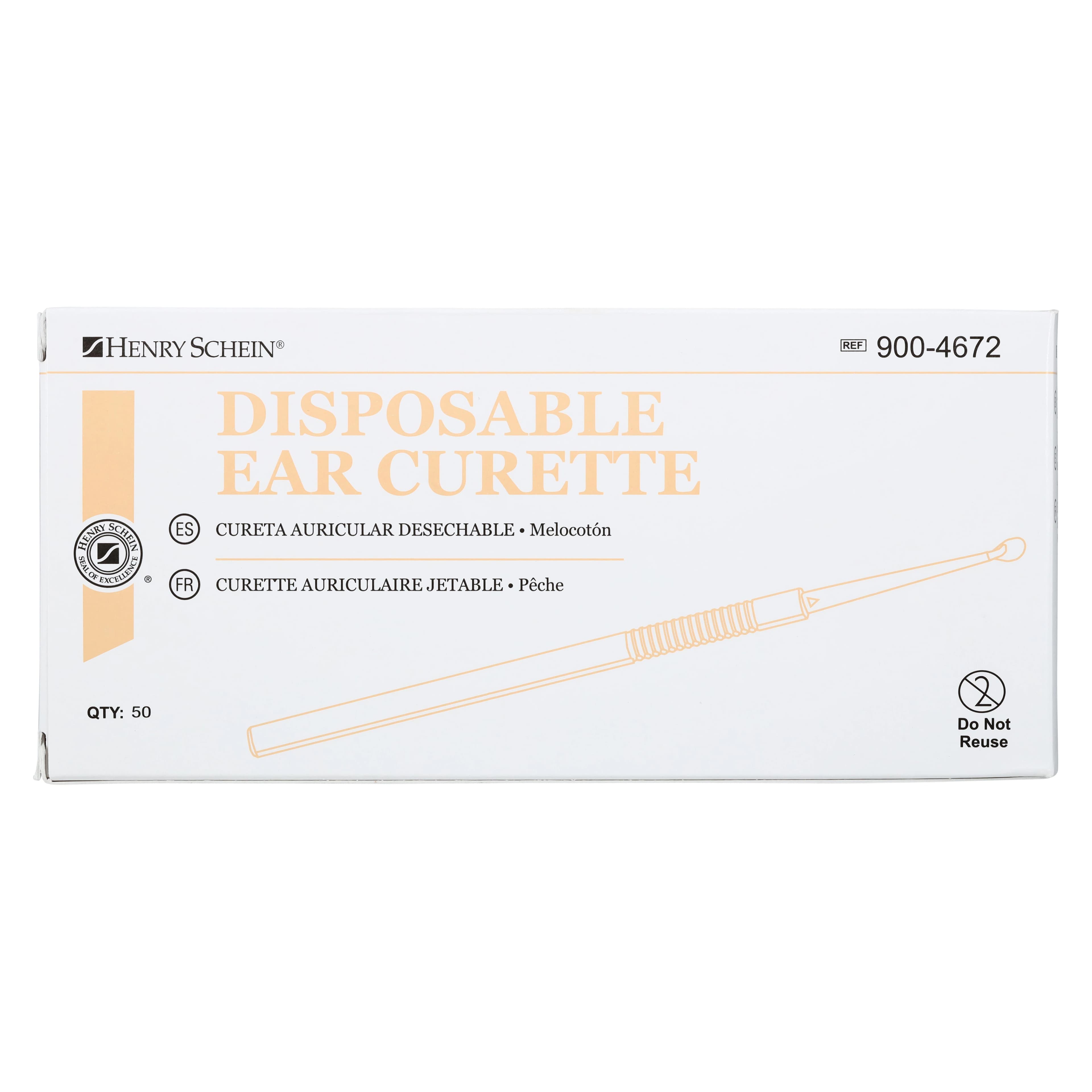 Henry Schein Ear Curette, Disposable, Large, Peach, 4.85mm, 50/Box thumbnail 3