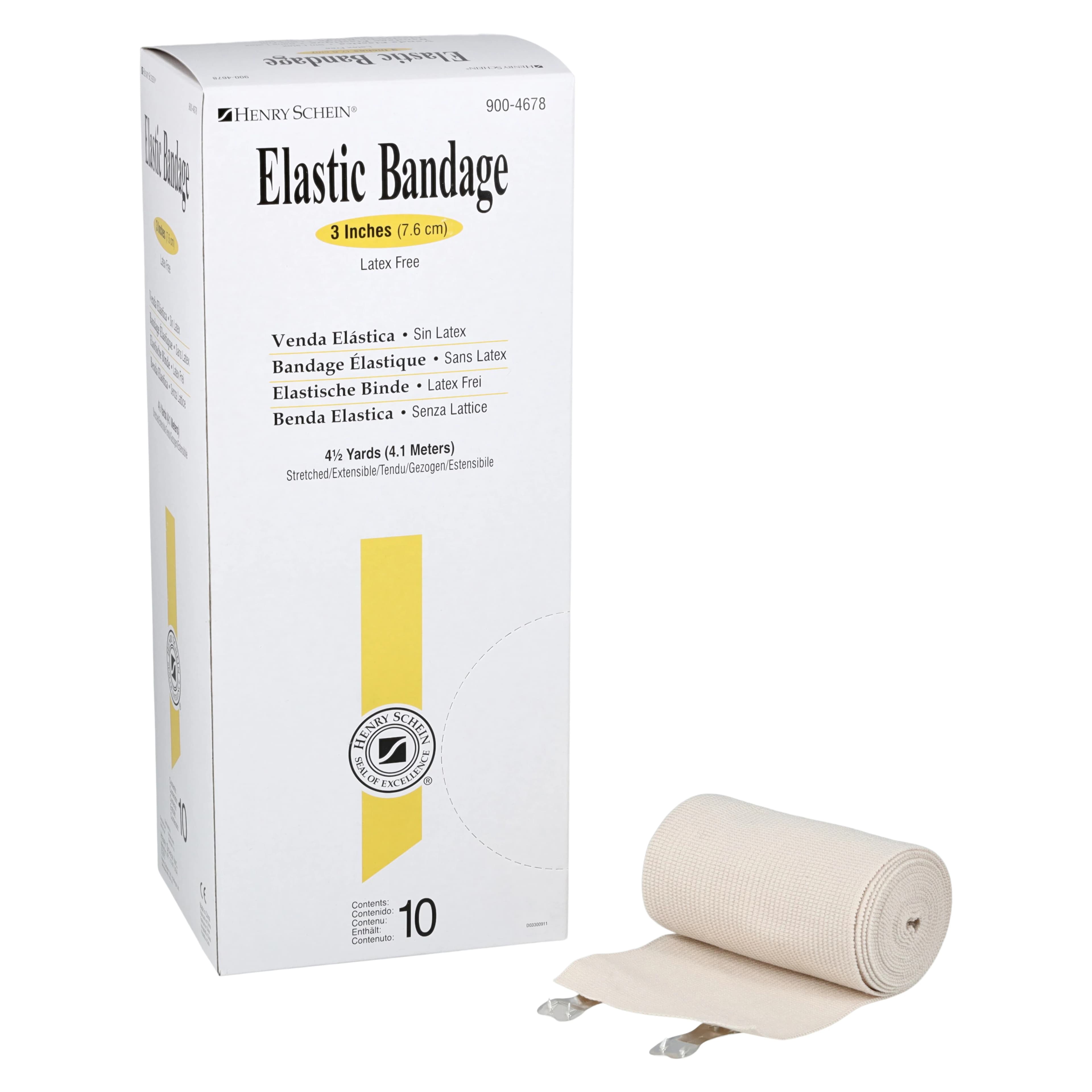 Stretch Bandage Elastic Clips, 3" x 4.5 yd, Tan, Non-Sterile, 10/Box - Bandage Elastic Clips LF NS - Image 1