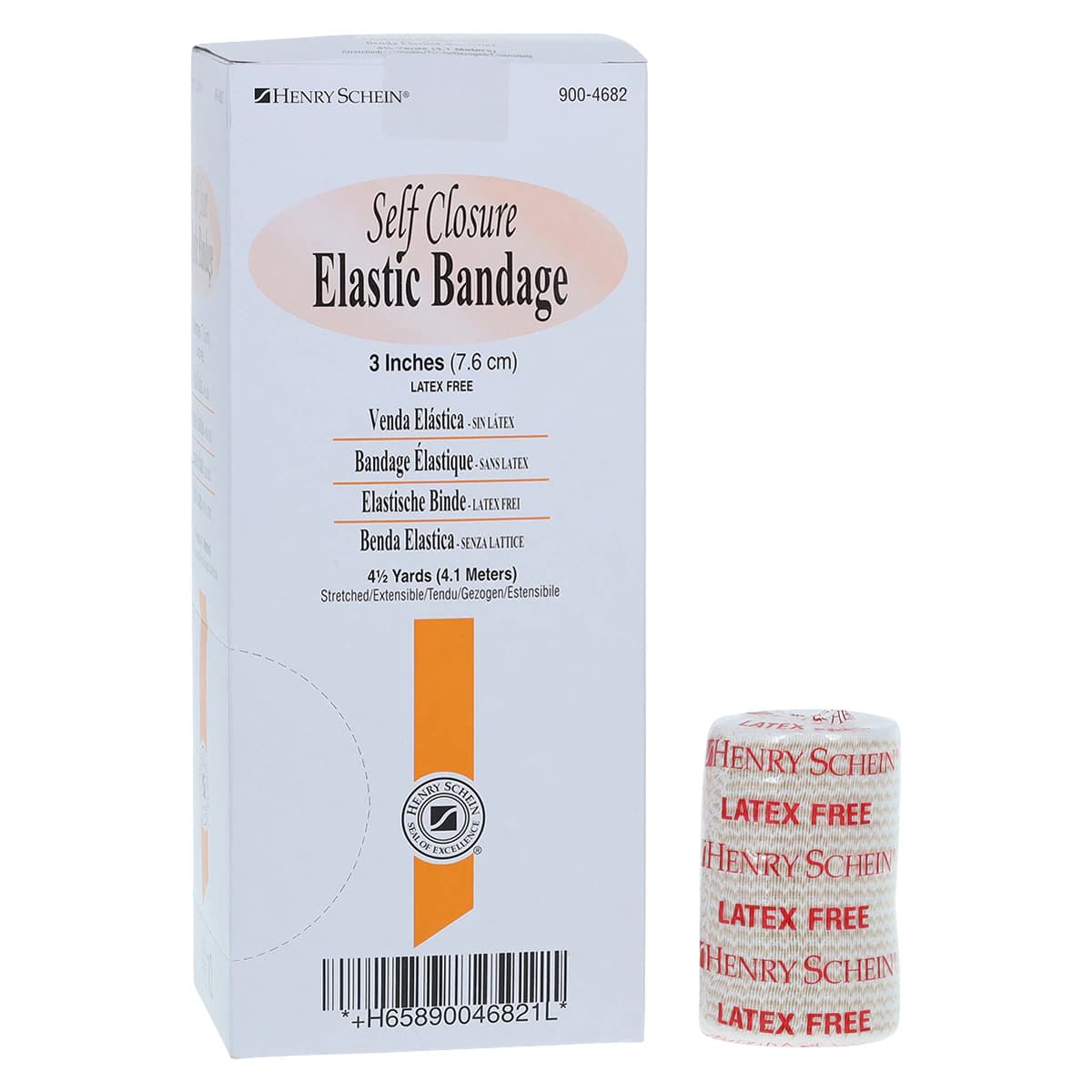 Henry Schein Stretch Bandage Elastic with Velcro, 3" x 4.5 yd, Tan, Non-Sterile, 10/Box - Bandage Elastic Velcro LF NS - Image 1