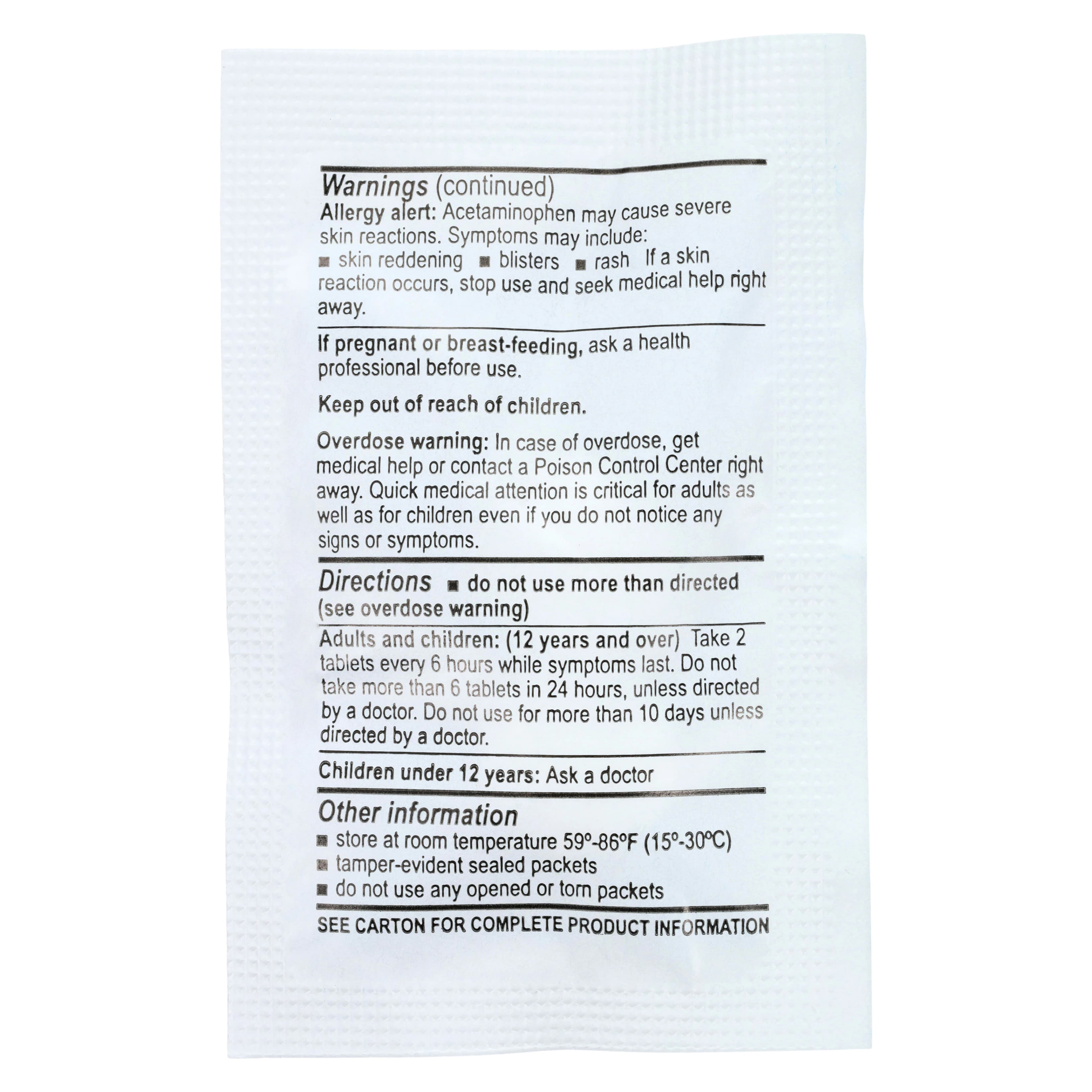 Henry Schein APAP Extra Strength Pain Reliever/Fever Reducer Tablets, 500mg, 250 Tablets per Pouch, 2 Pouches per Box thumbnail 10