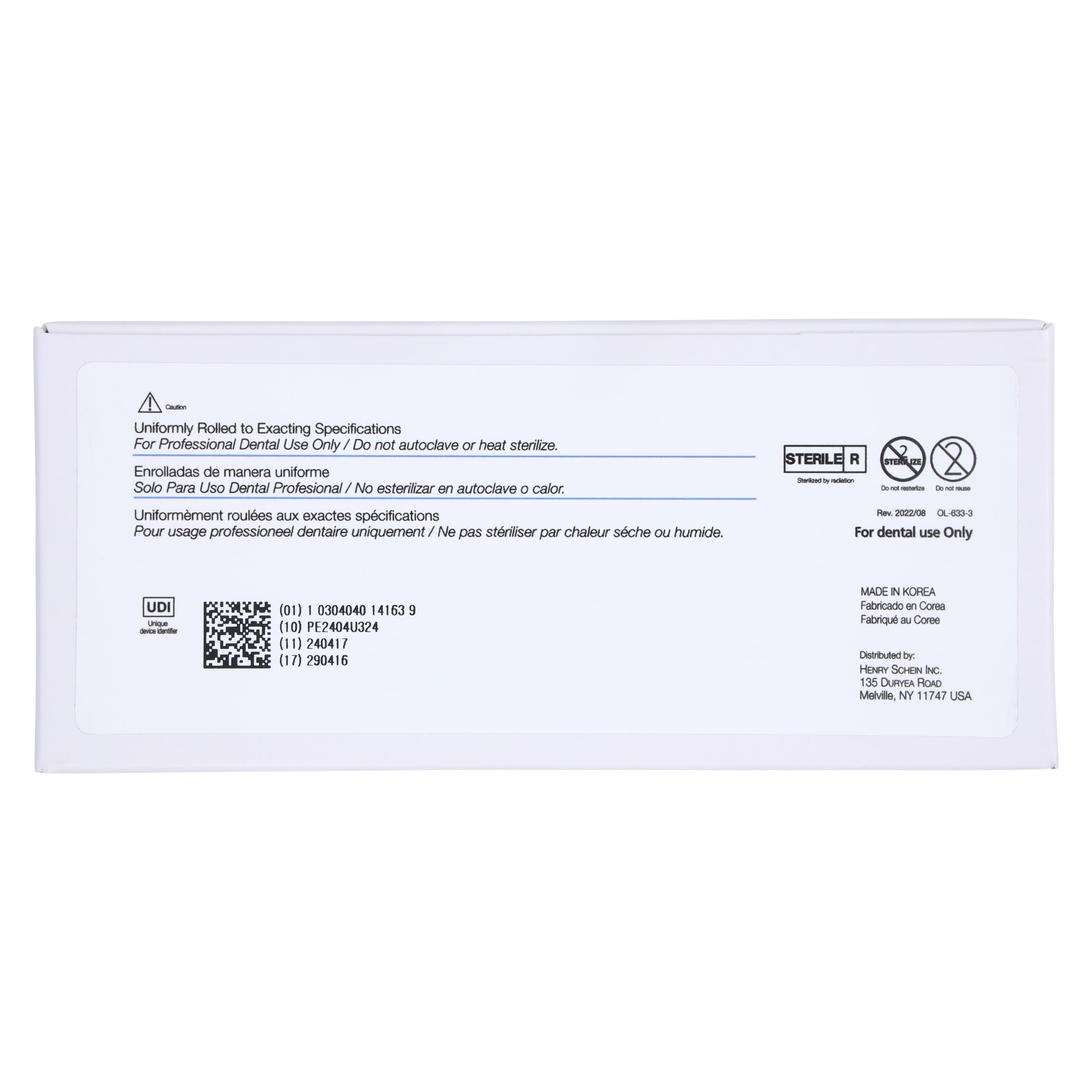 Henry Schein Absorbent Points #506, ISO 25, 0.02, Sterile, 180/Box thumbnail 2