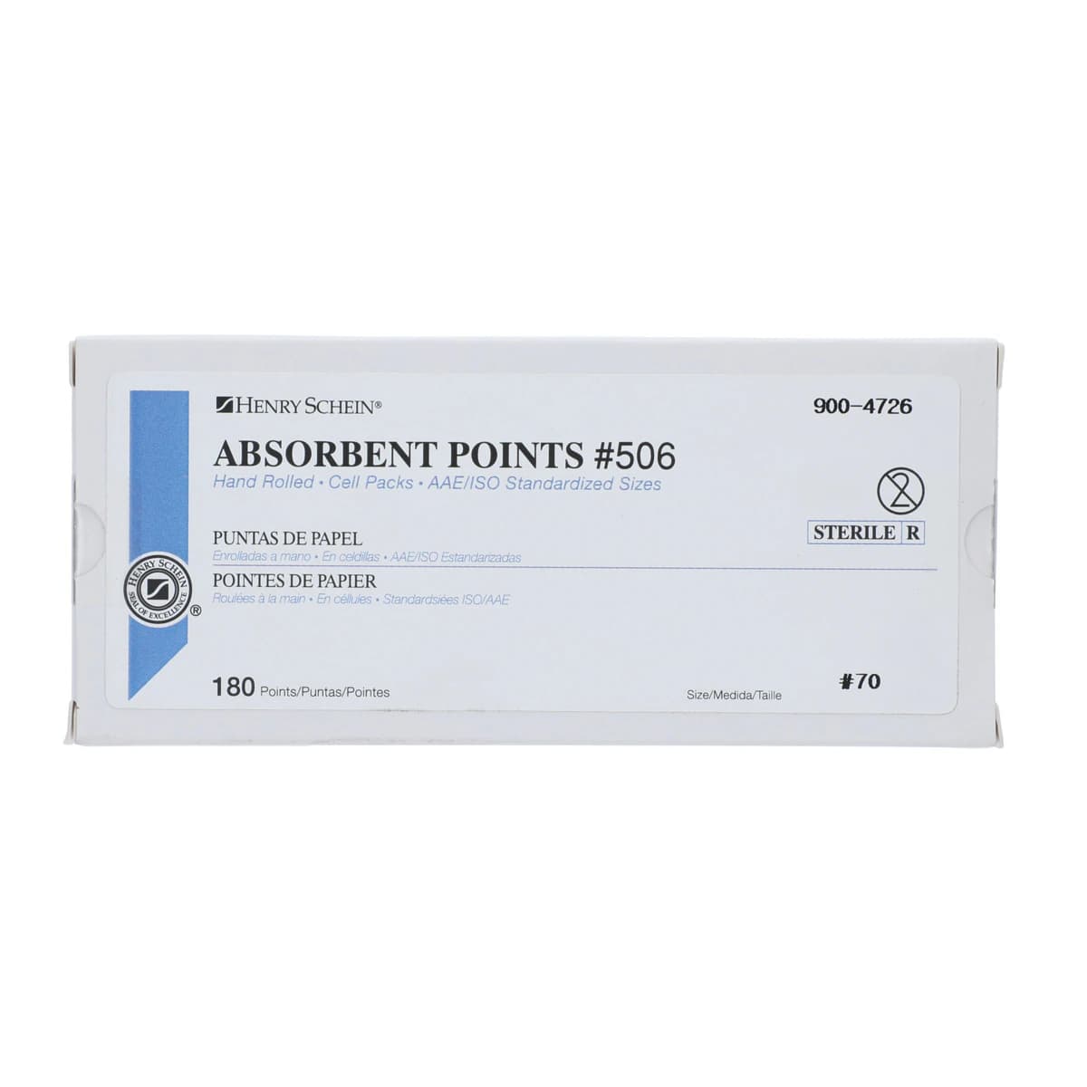Absorbent Points #506, ISO 70, 0.02, Sterile, 180/Box - Absorbent Points #506 - Image 1