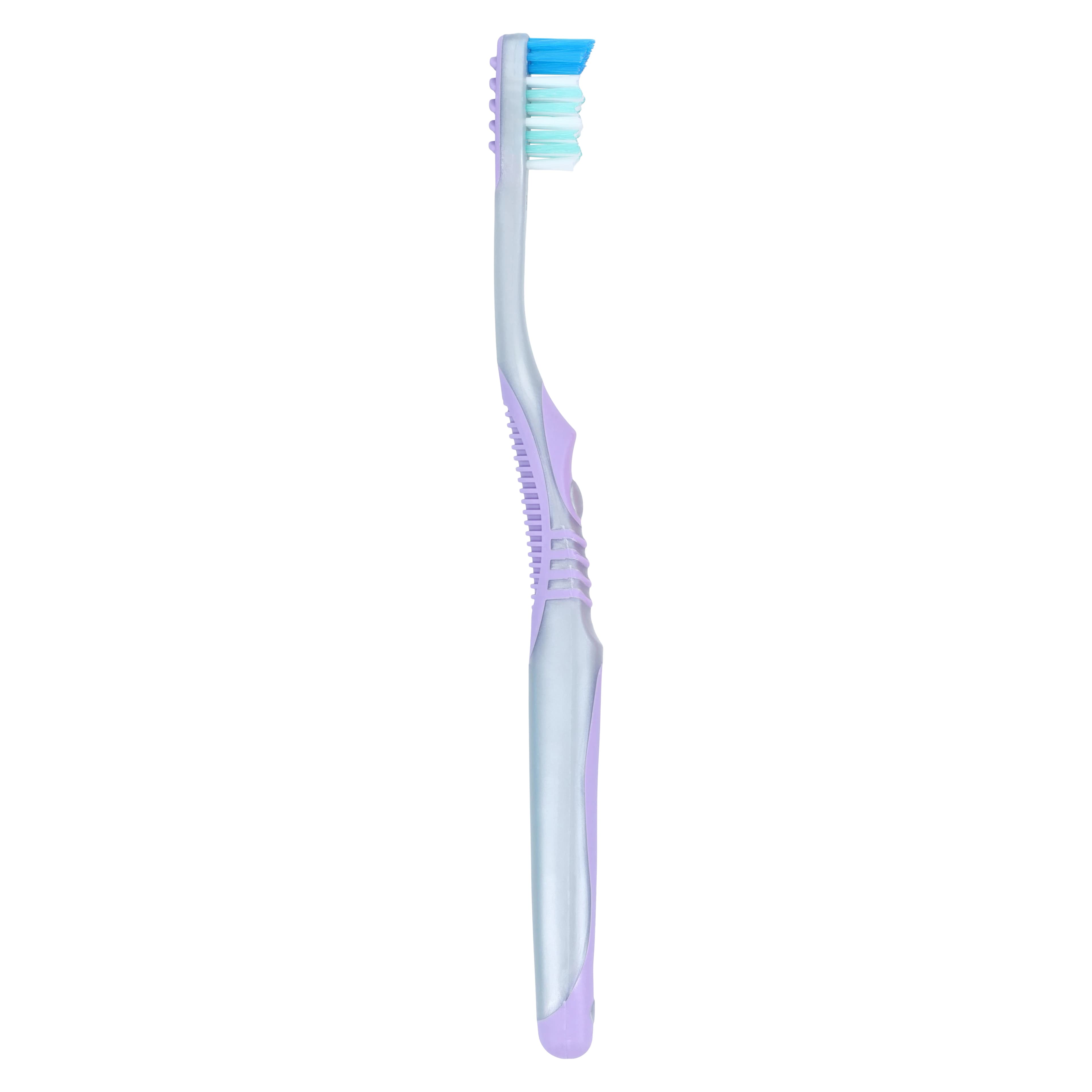 Acclean Triple Clean Compact Adult Toothbrush, 32 Tuft, Soft, Assorted Colors, with Tongue Cleaner, 72/Box thumbnail 3