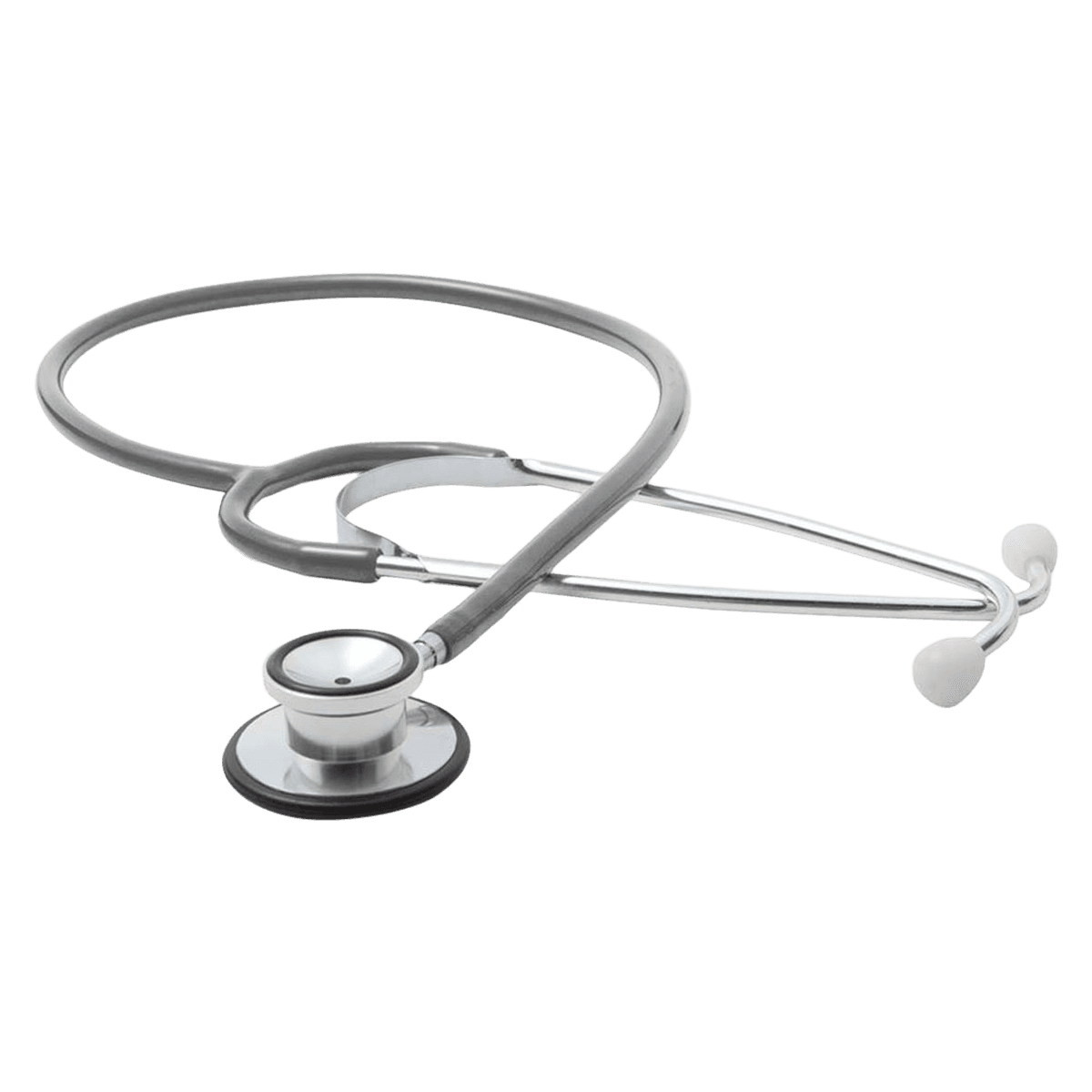 Essentials Healthcare Steth Dualhead Clinician Stethoscope, Reusable, Adult, Gray PVC Tubing, Each thumbnail 2
