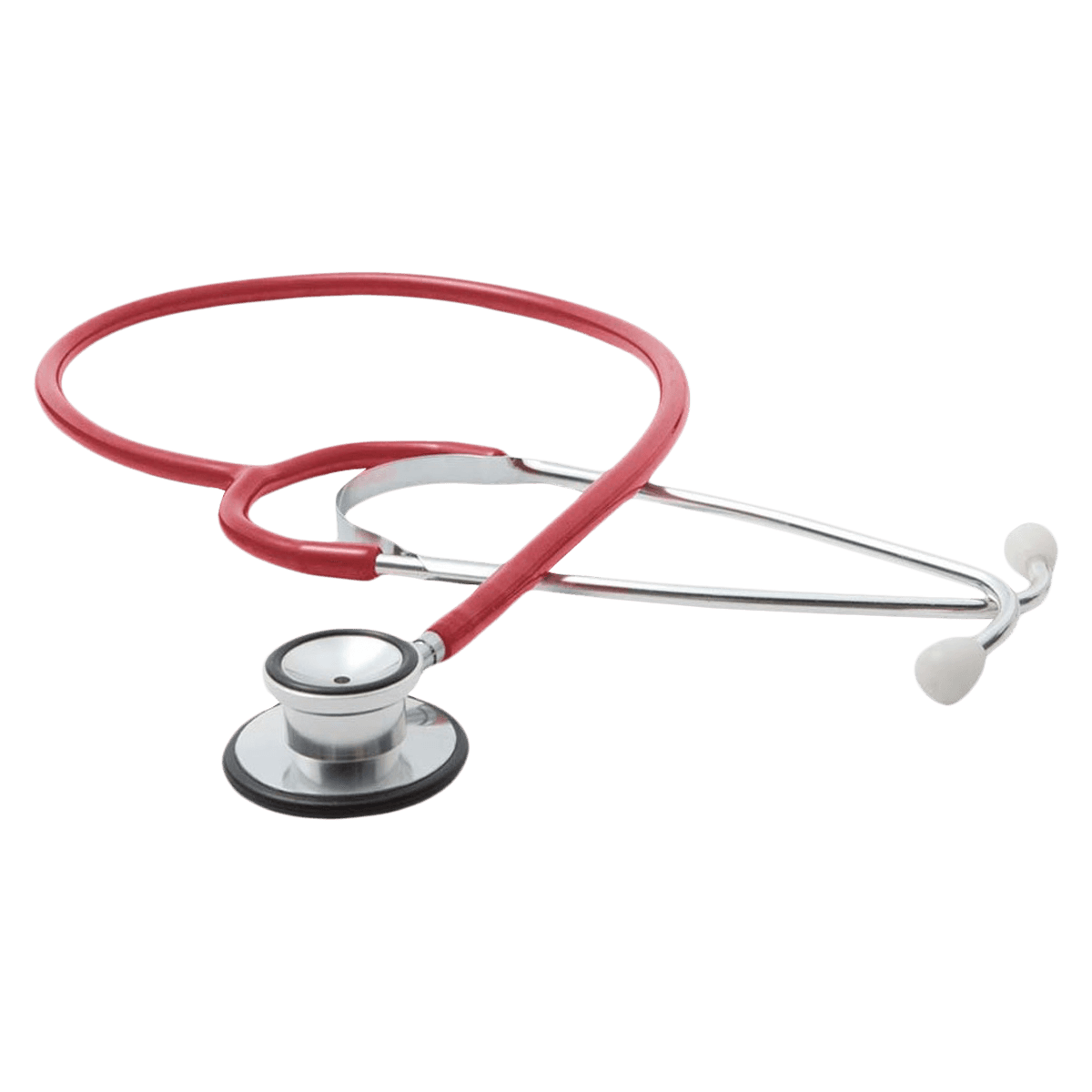 Essentials Healthcare Steth Dualhead Clinician Stethoscope, Reusable, Adult, Red PVC Tubing, Each thumbnail 2