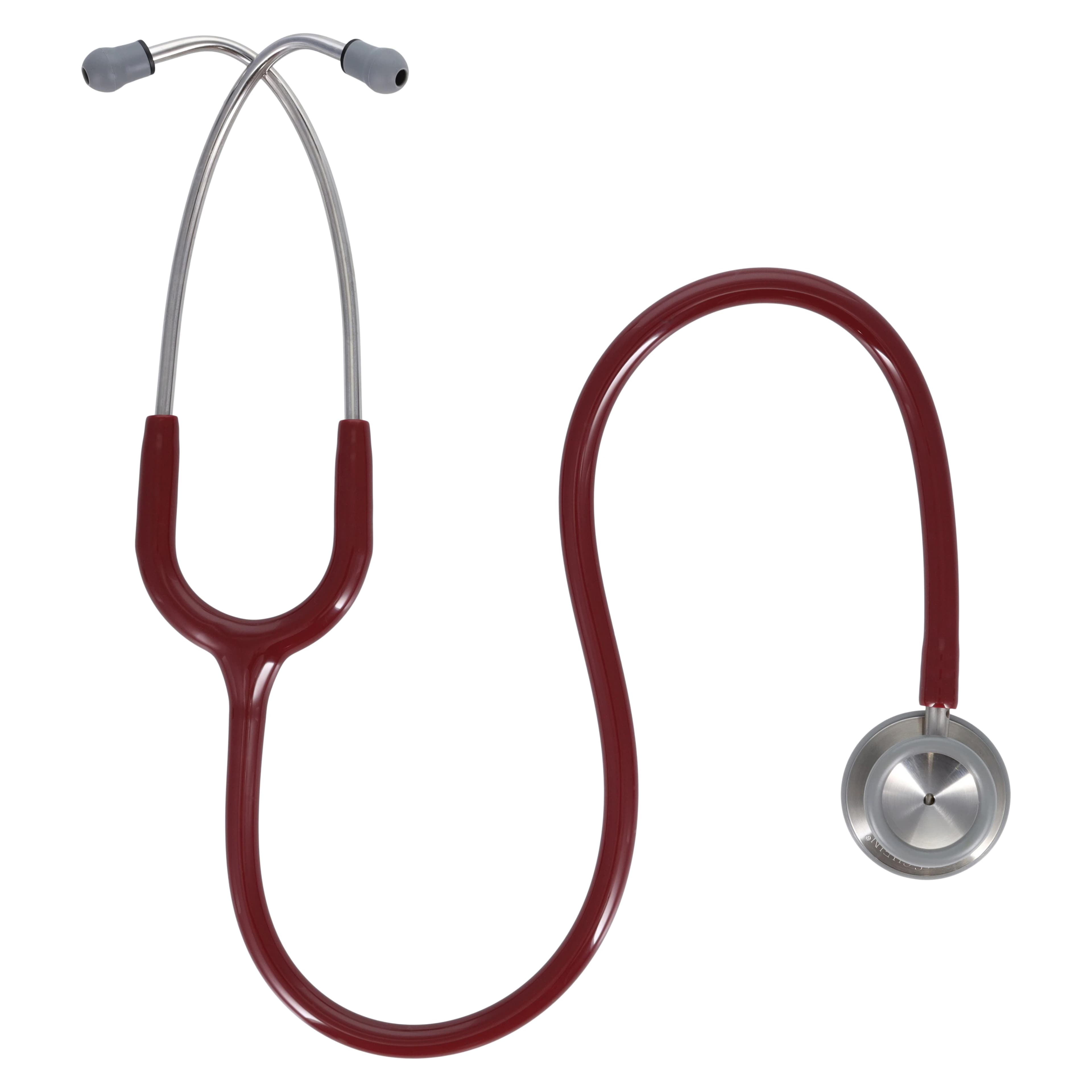 Henry Schein Adscope Dual Stethoscope, Reusable, Adult, Burgundy PVC Tubing thumbnail 2