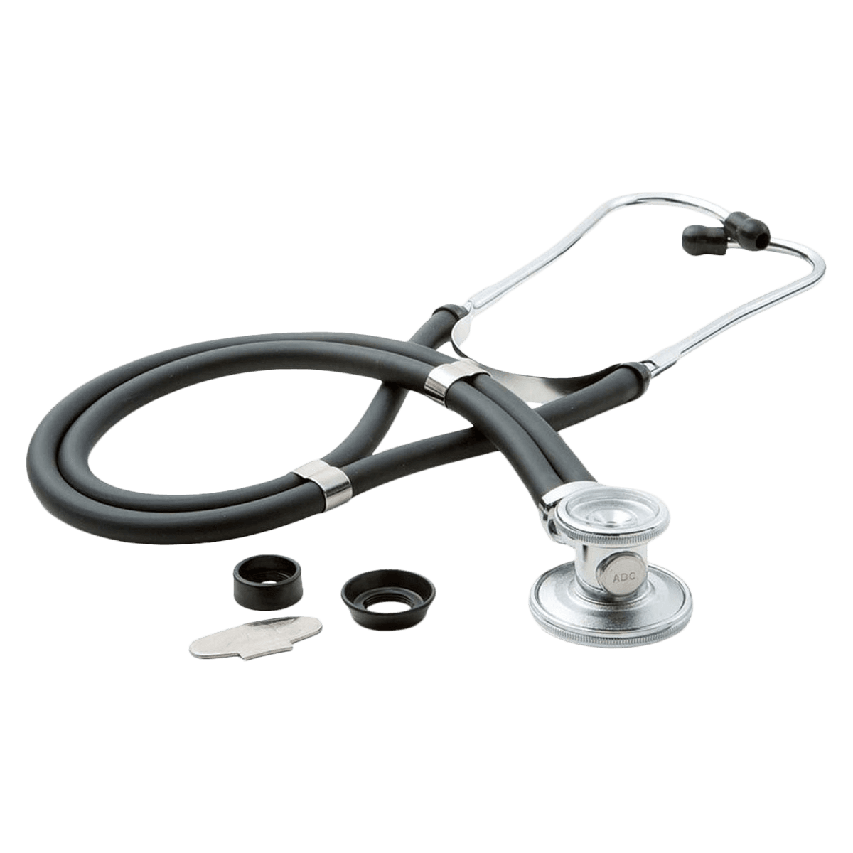 Henry Schein Adscope Pro Sprague Rappaport Stethoscope, Reusable, Adult/Pediatric, Black, 2-Tube thumbnail 2
