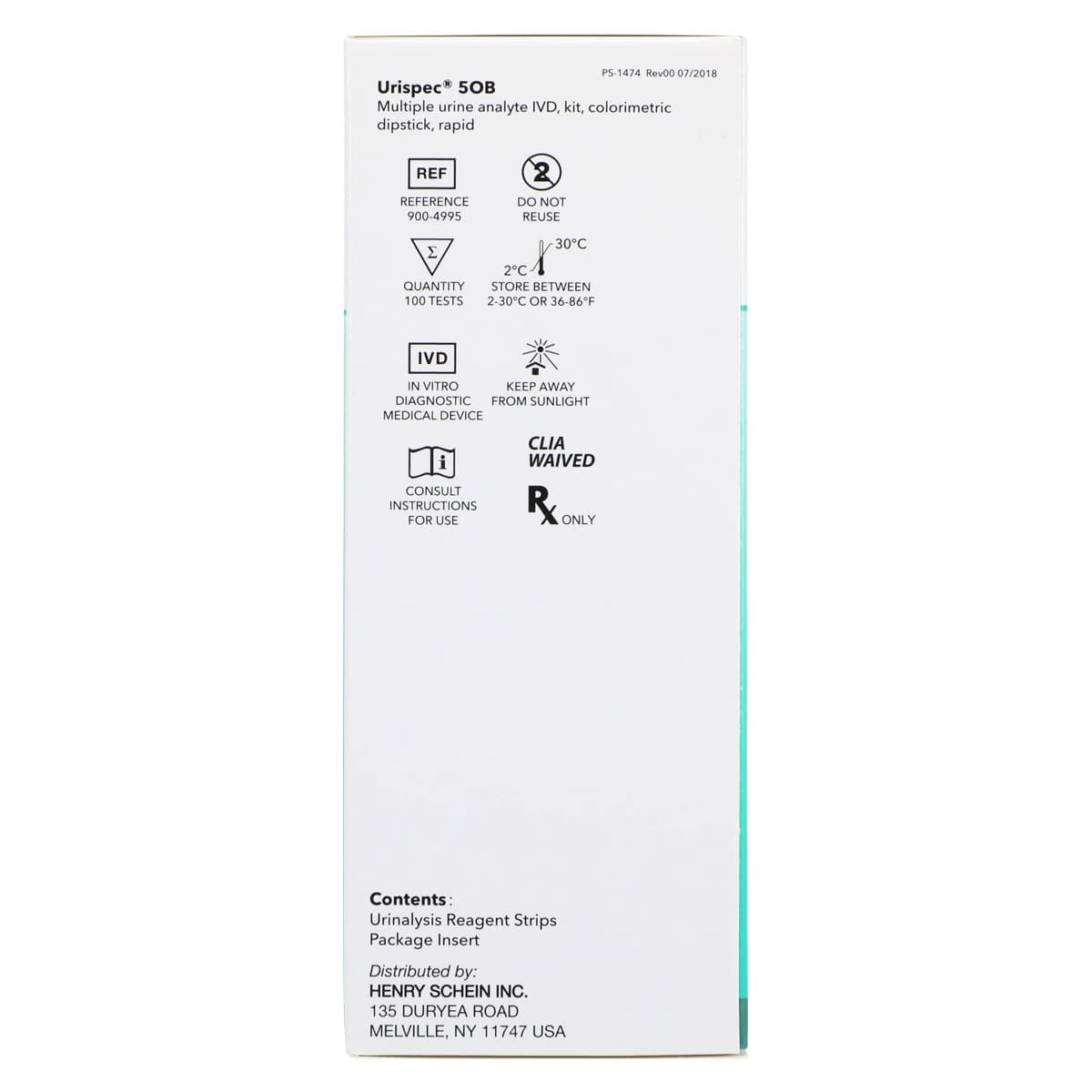 Henry Schein Urispec Pro 5OB Urine Test Strips, 100/Bottle thumbnail 4