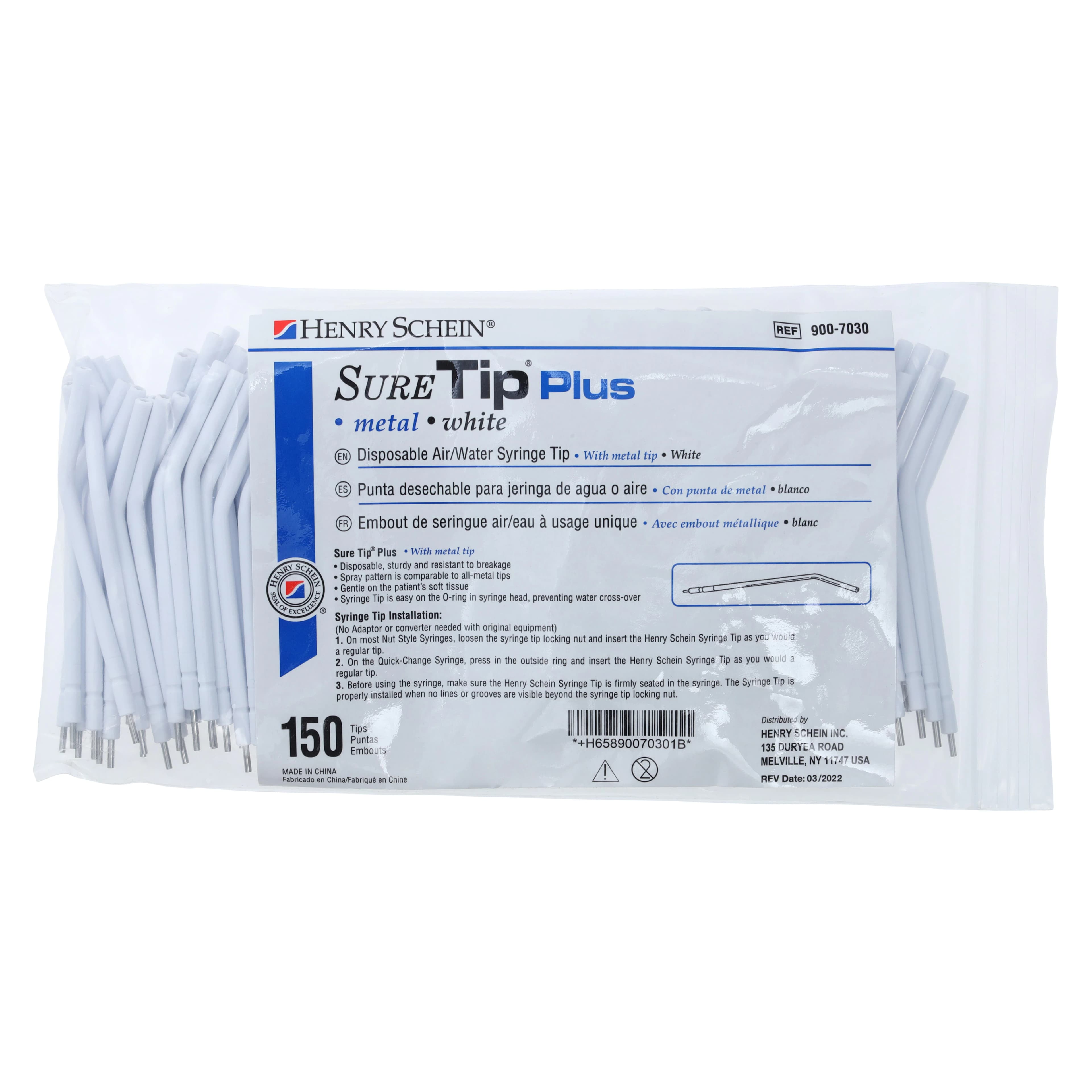 Sure Tip Plus Air/Water Syringe Tips, White, Disposable, 150/Box thumbnail 5