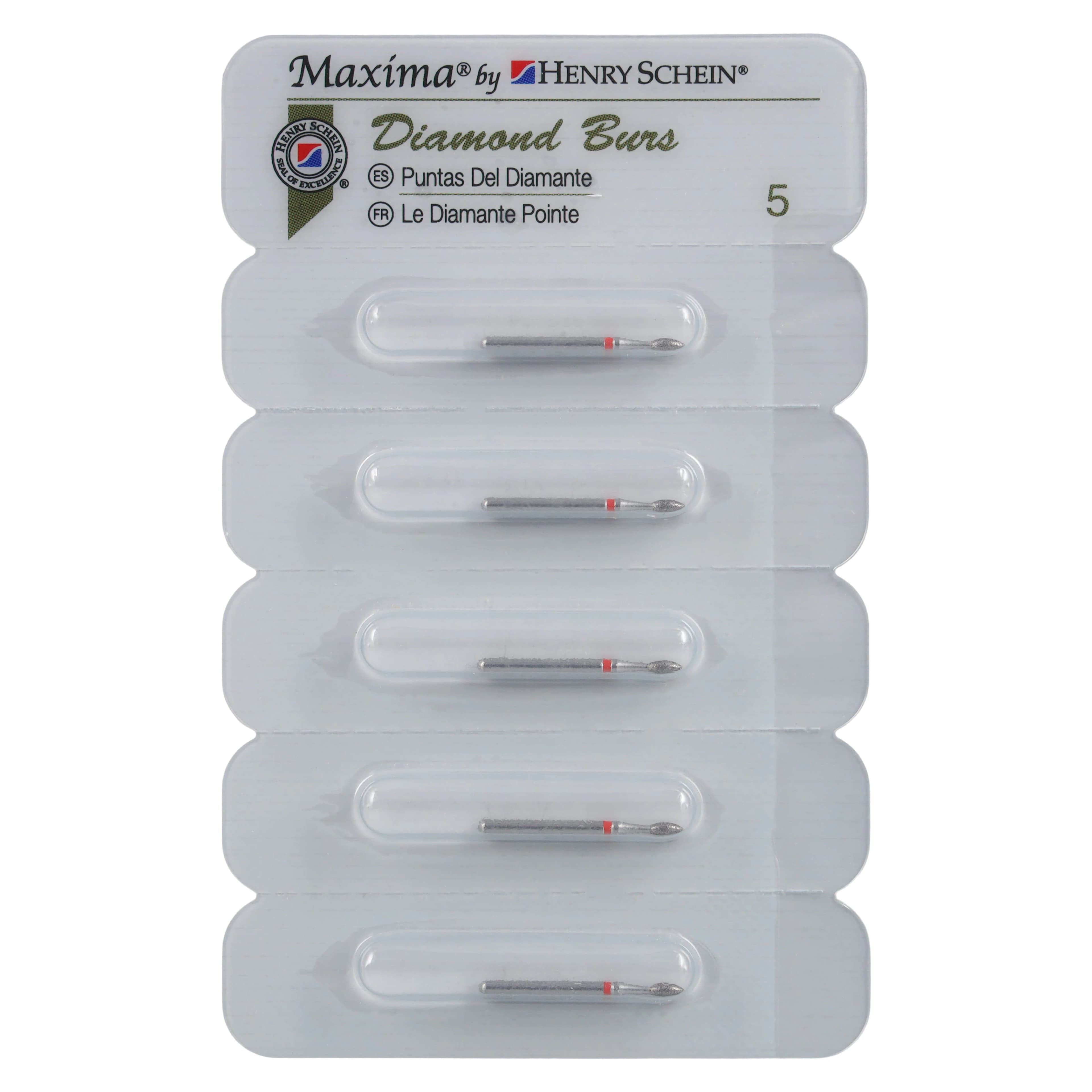 Maxima Diamond FG 368-016F Fine Pointed Football Bur, Friction Grip, 12.0 mm, 5/Package thumbnail 4