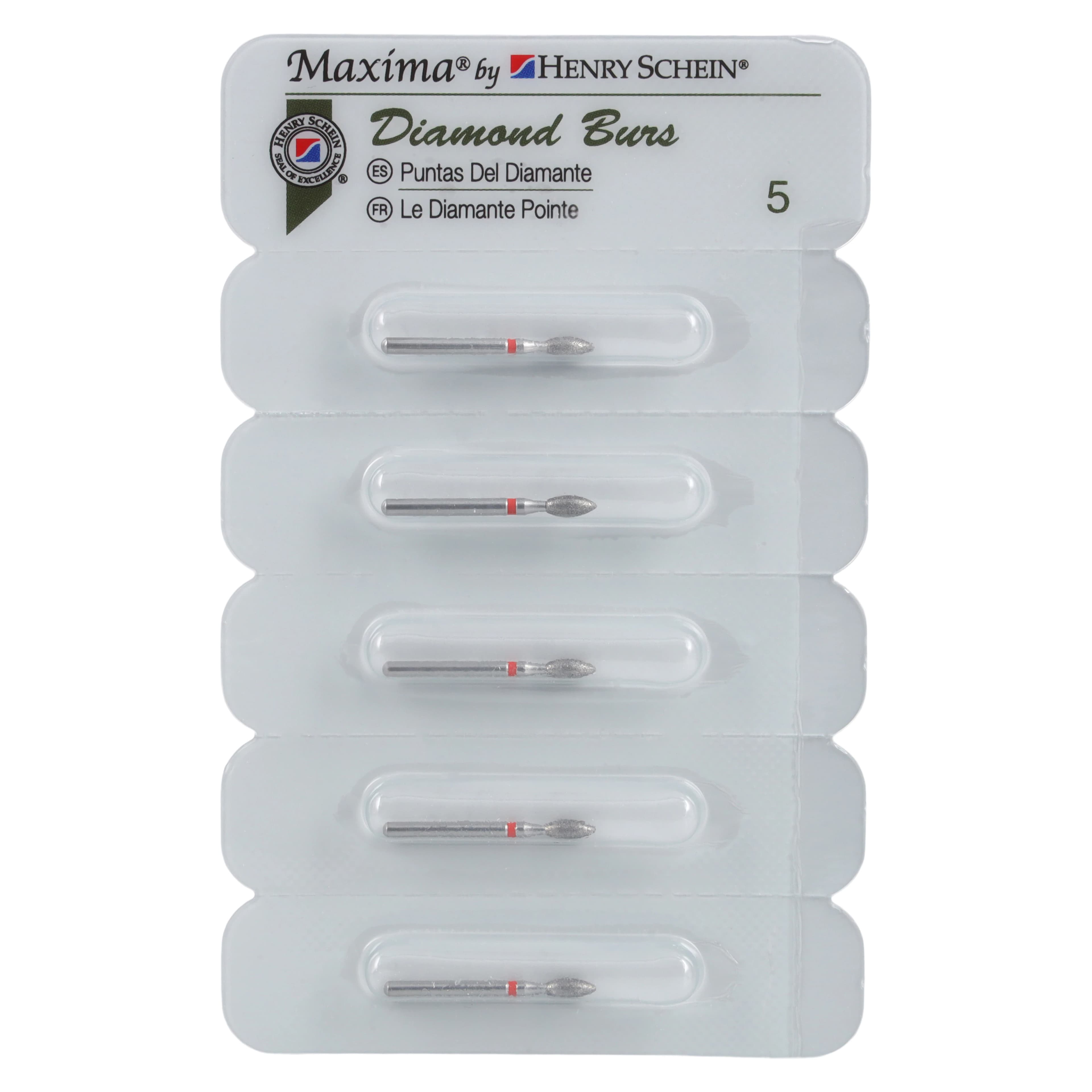 Maxima Diamond FG 368-018F Fine Pointed Football Bur, Friction Grip, 10.0 mm, 5/Package thumbnail 4