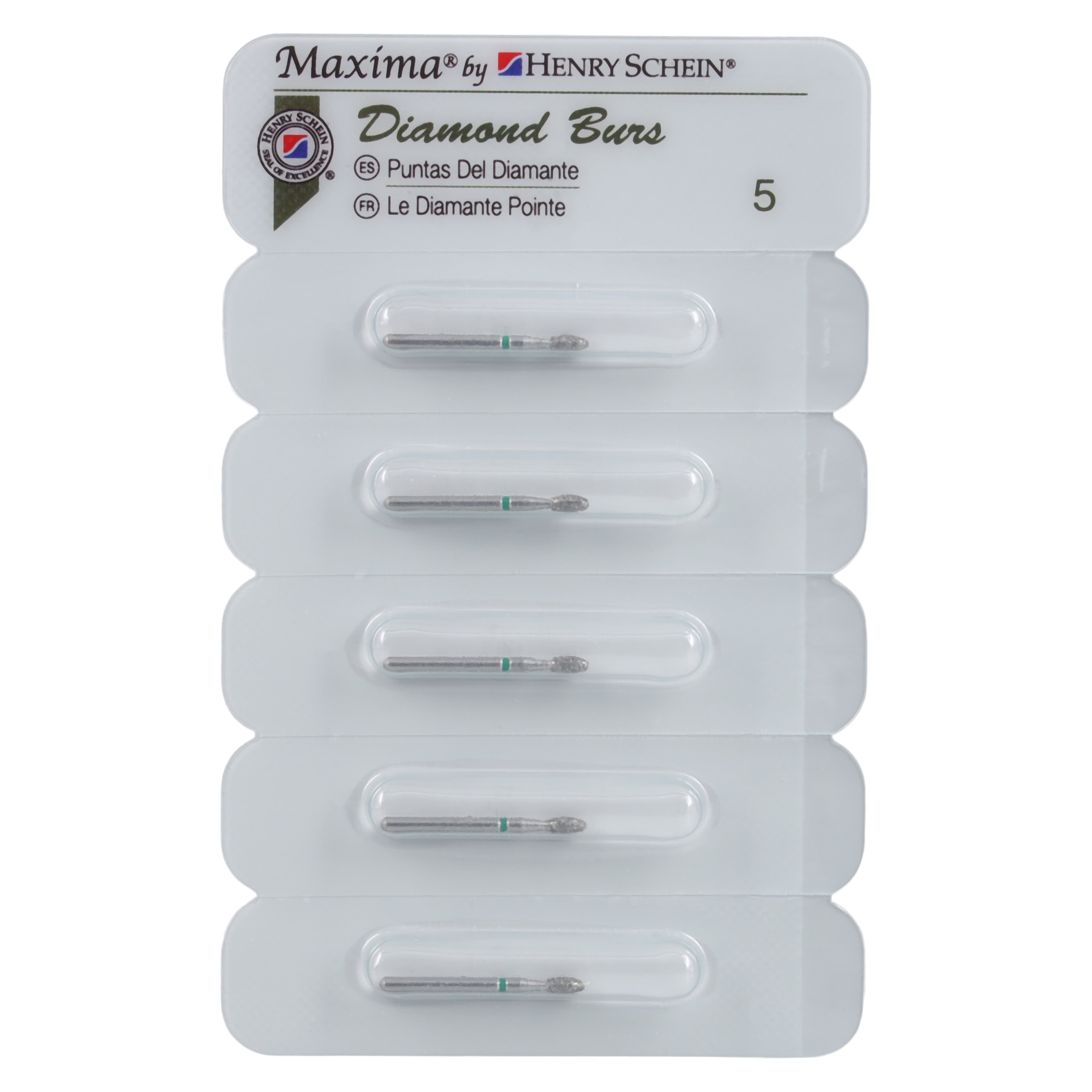 Maxima Diamond FG 379-018C Friction Grip Coarse Egg/Football Bur, 3.4 mm, 5/Pack thumbnail 4