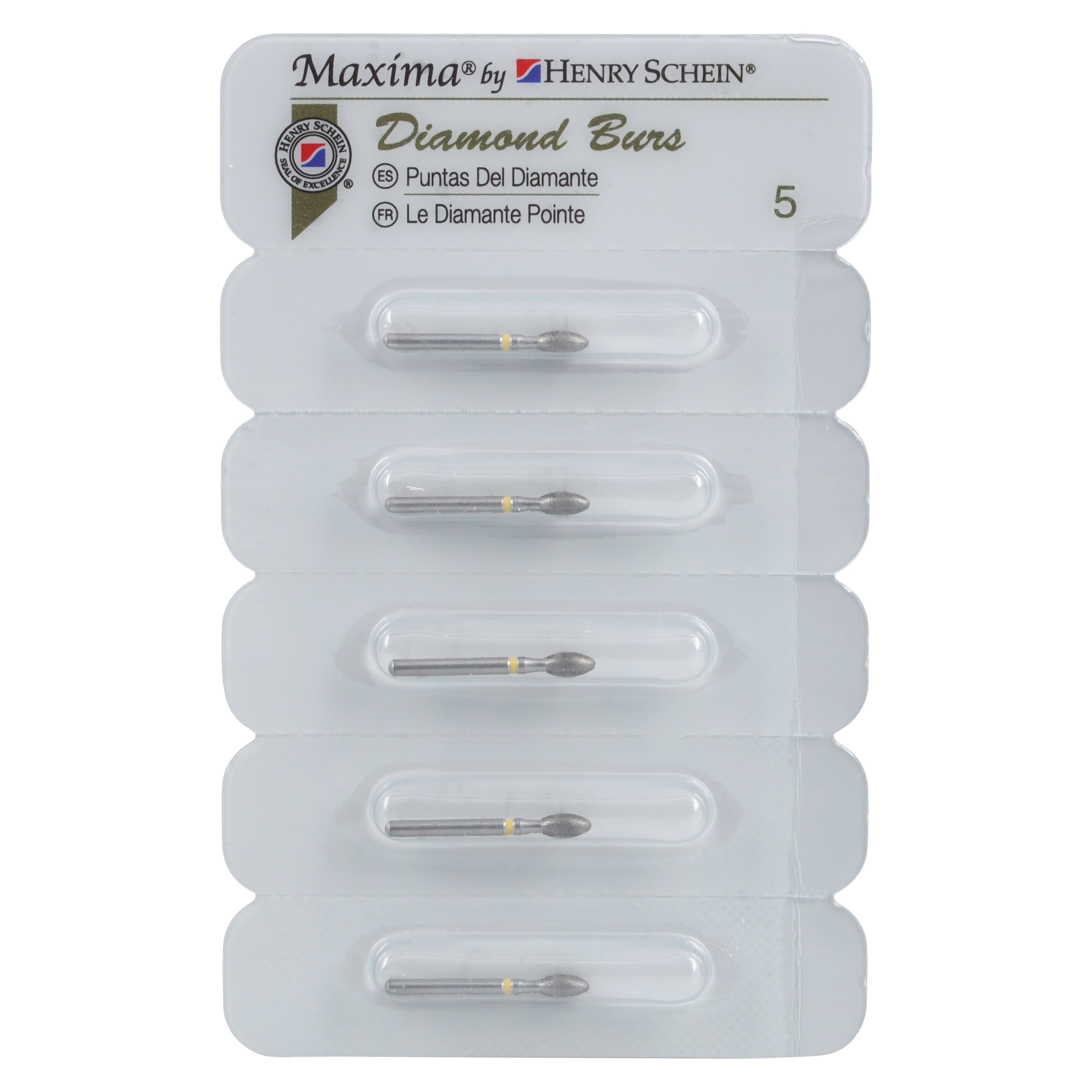 Maxima Diamond FG 379-023SF Friction Grip Extra Fine Egg/Football Bur, 4.3 mm, 5/Pack thumbnail 4