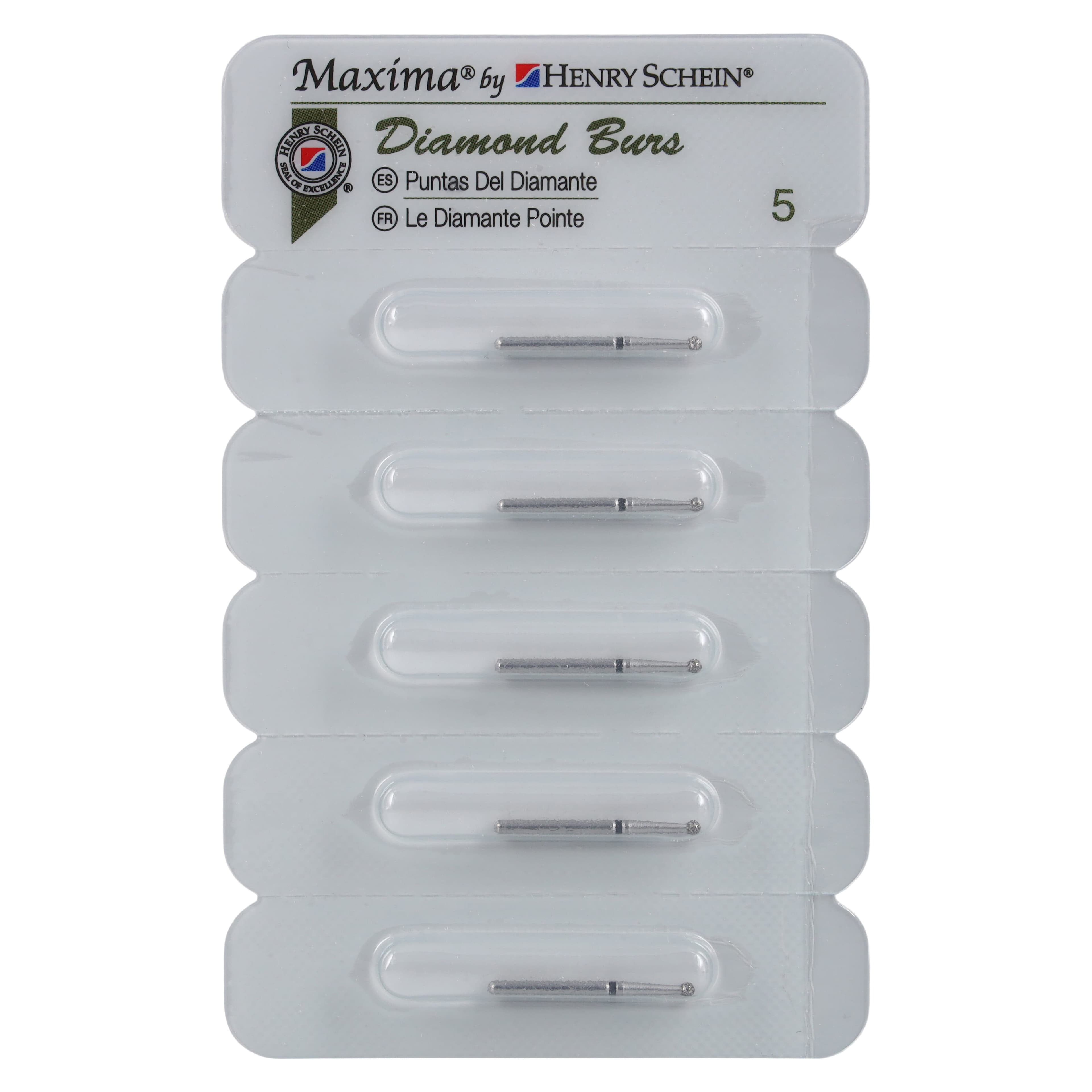Maxima Diamond FG 801-014SC, Friction Grip Super Coarse Round Bur, 19.0 mm, 5/Pack thumbnail 3