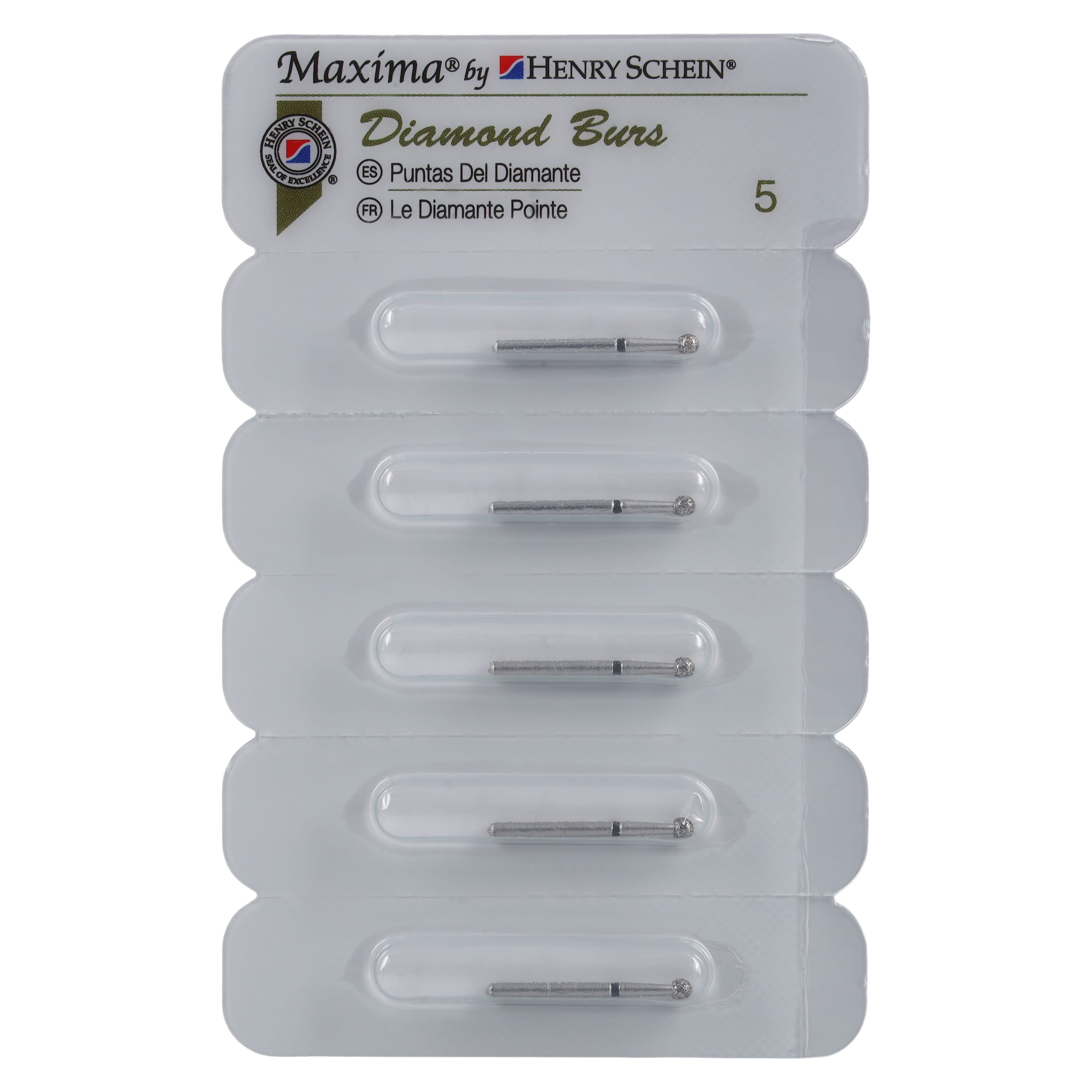 Maxima Diamond FG 801-021SC, Friction Grip Super Coarse Round Bur, 19.0 mm, 5/Pack thumbnail 4