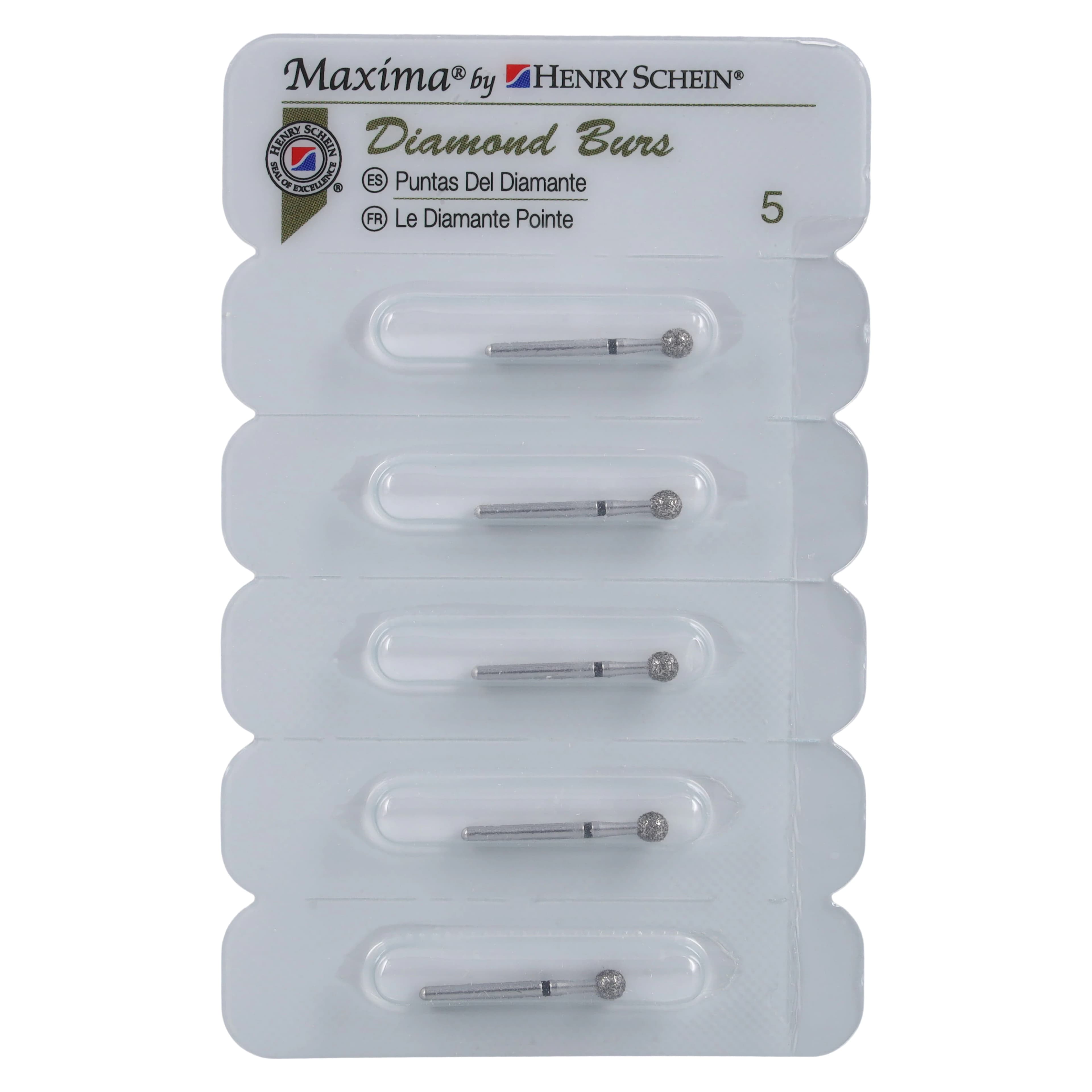 Maxima Diamond FG 801-029SC Round Bur, Friction Grip, Super Coarse, 19.0 mm, 5/Package thumbnail 4