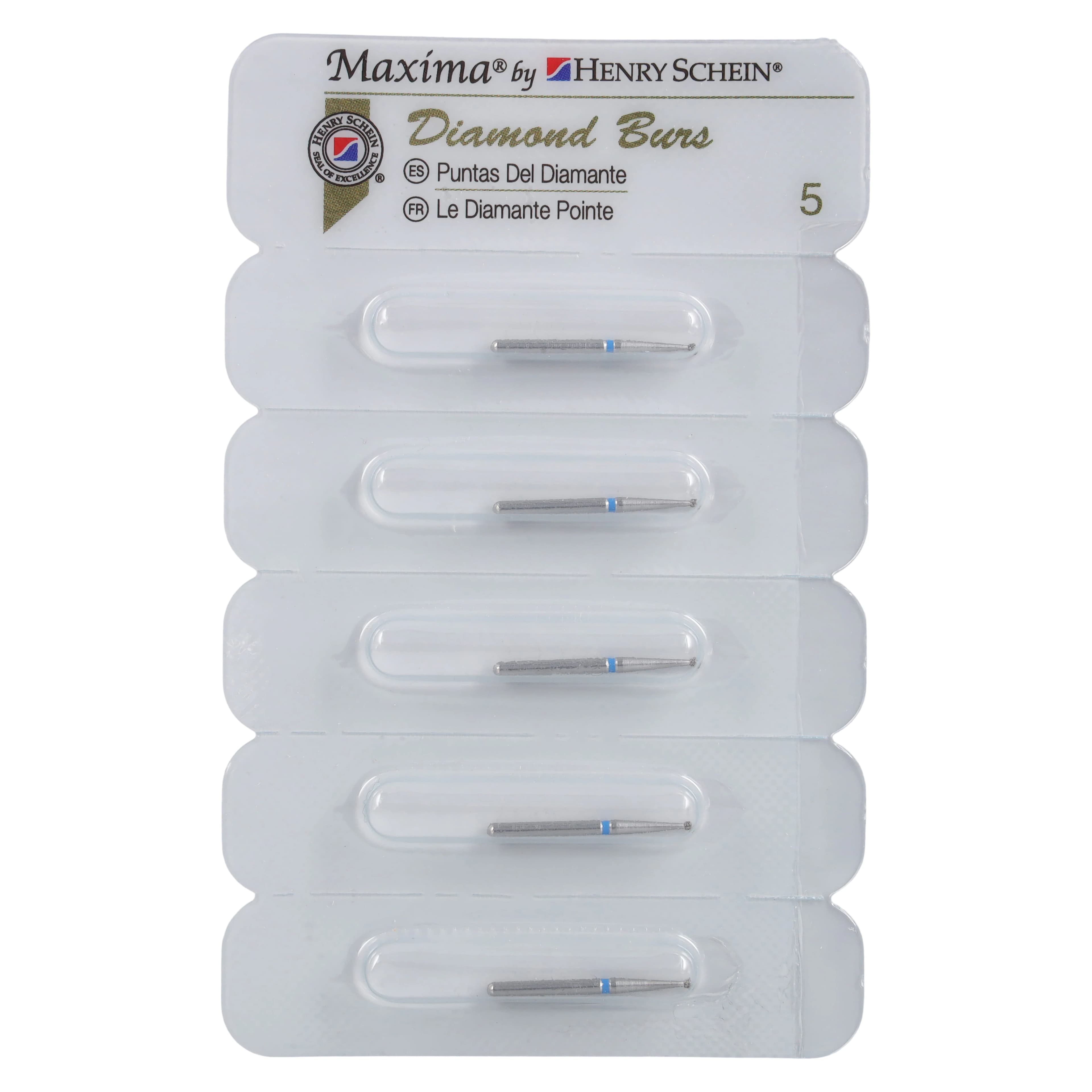 Maxima Diamond FG 805-009M Inverted Cone Bur, Friction Grip, Medium, 19.0 mm, 5/Pack thumbnail 4