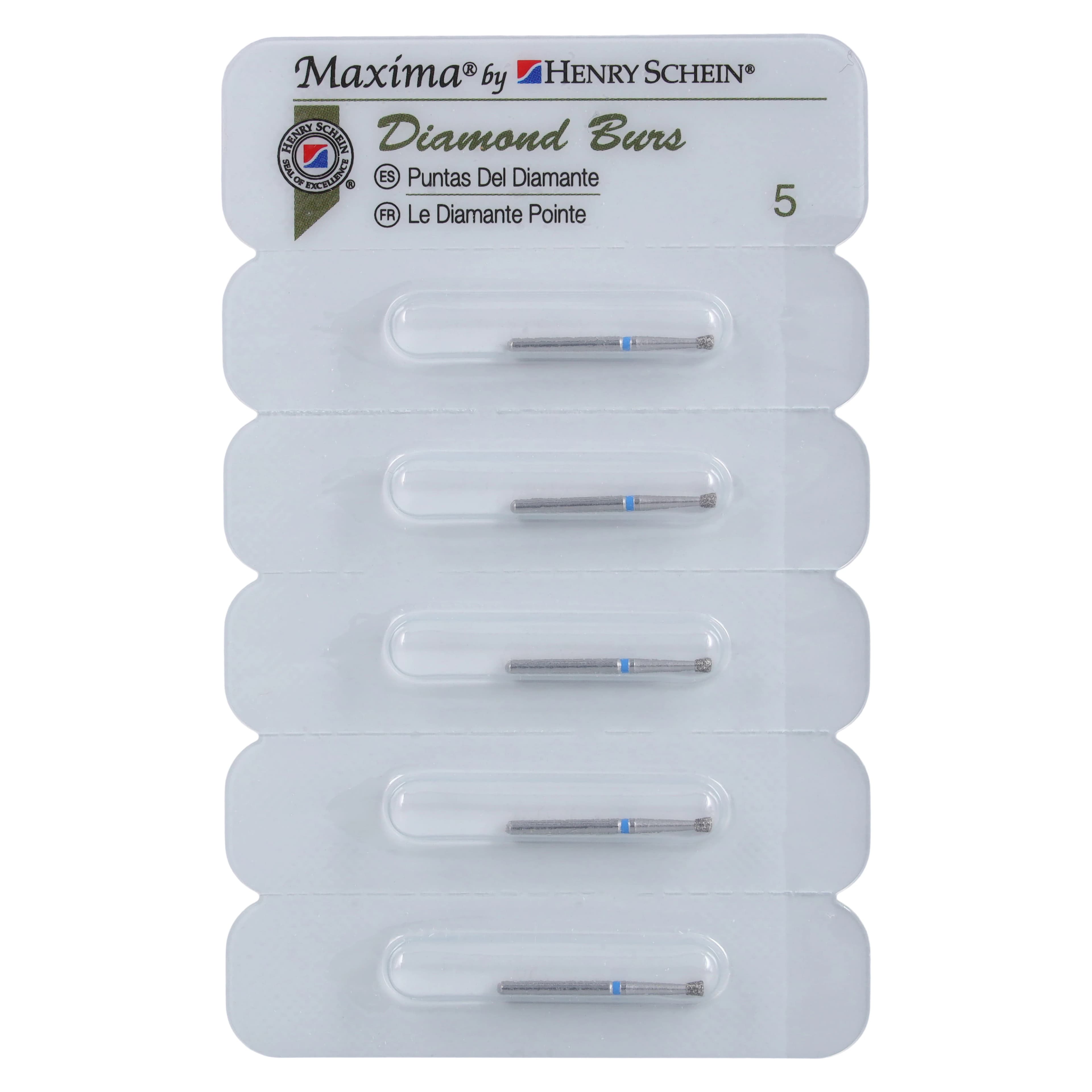 Maxima Diamond FG 805-016M Inverted Cone Bur, Friction Grip, Medium, 1.5 mm, 5/Pack thumbnail 4