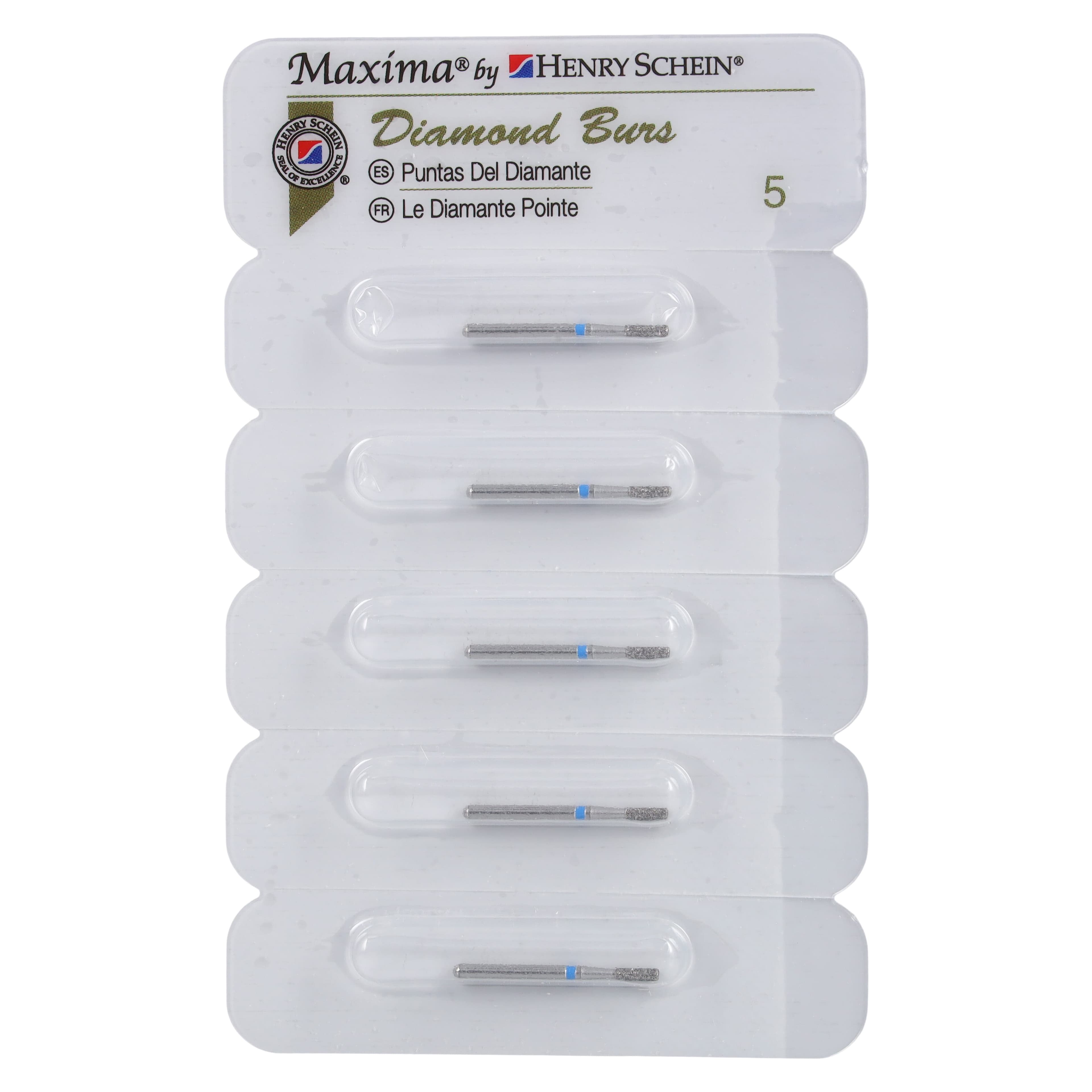Maxima Diamond FG 835-012M Flat End Cylinder Bur, Medium, Friction Grip, 4.0 mm, 5/Pack thumbnail 4
