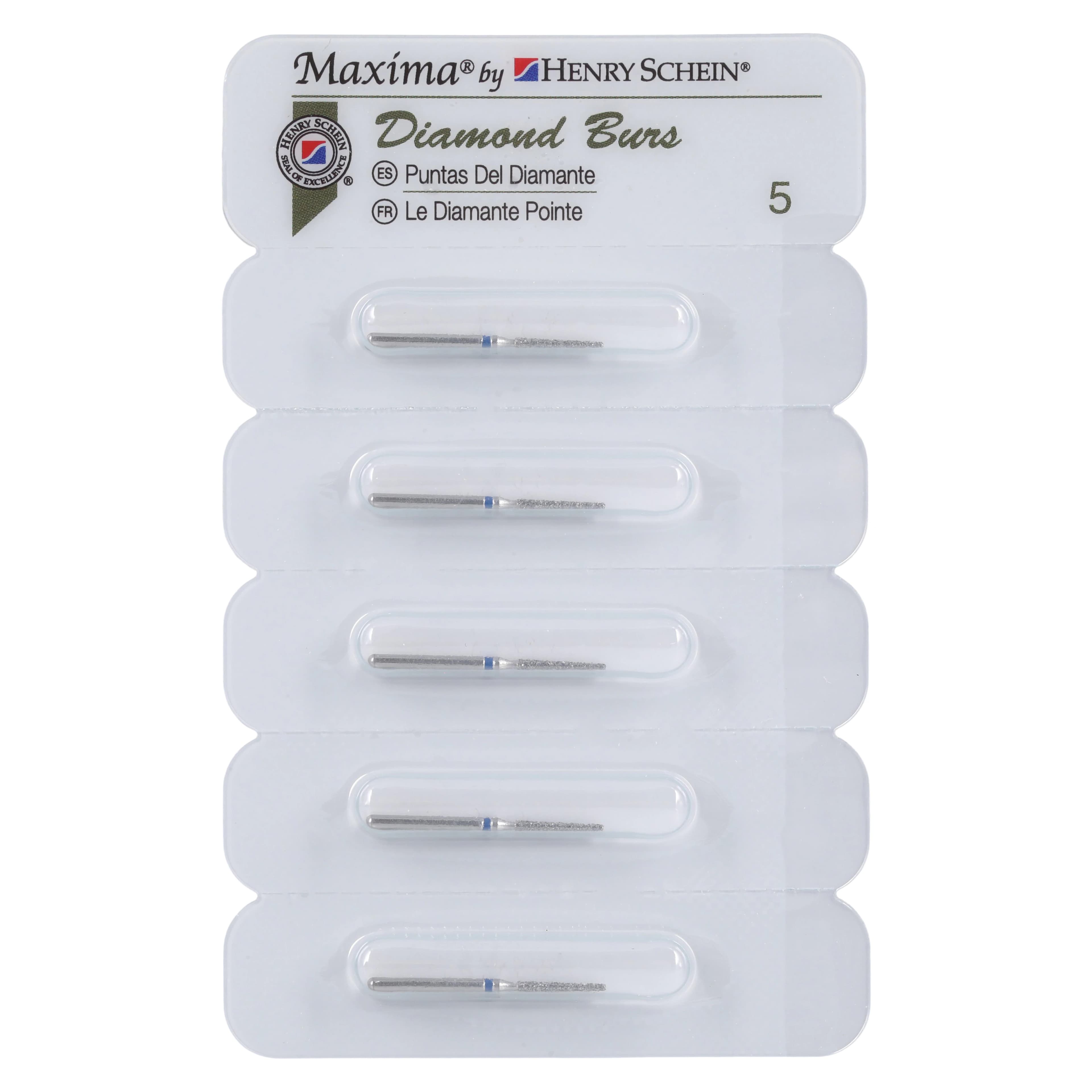 Maxima Diamond FG 847-012M Friction Grip Medium Flat End Taper Bur, 8.0 mm, 5/Package thumbnail 4