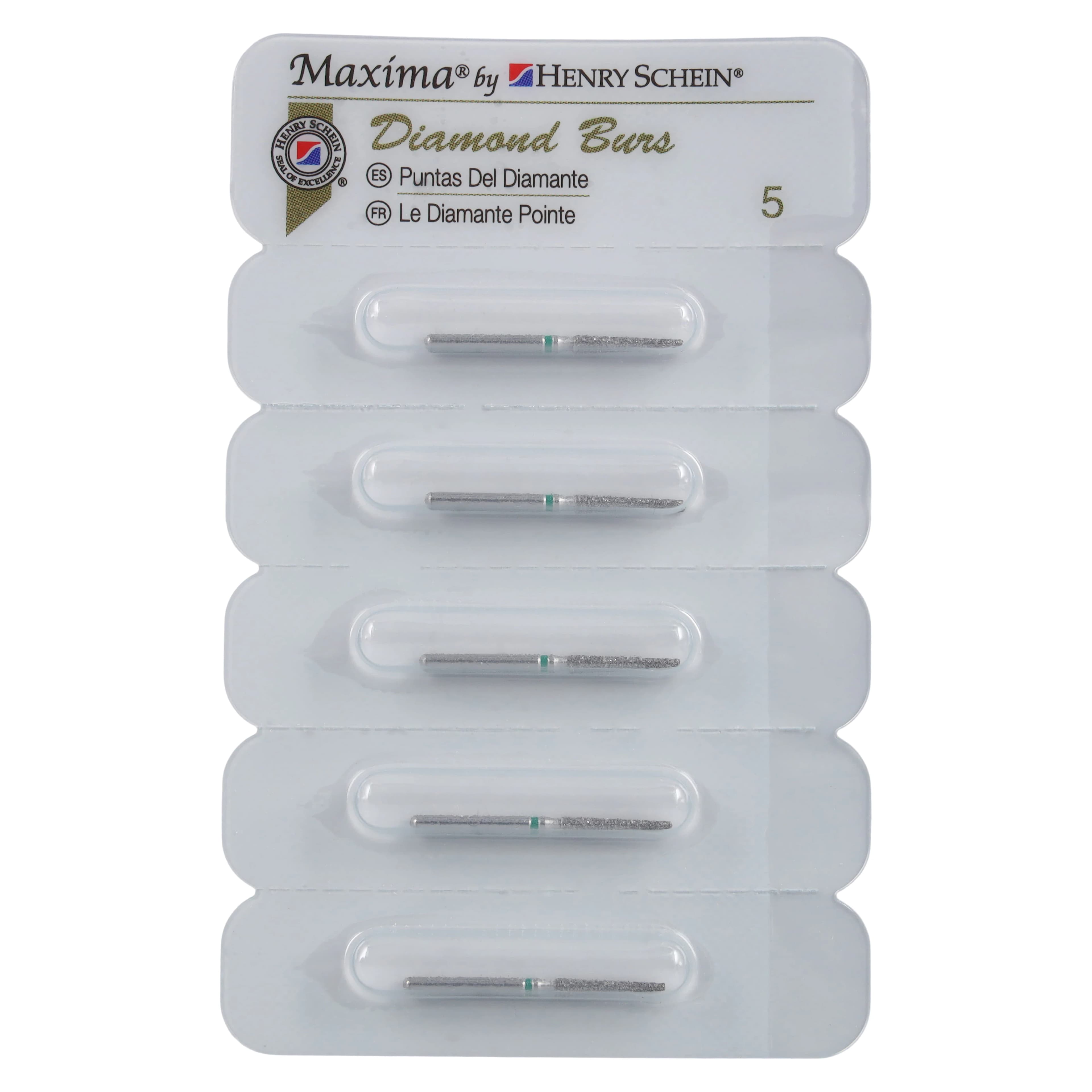 Maxima Diamond FG 848-016C Friction Grip Coarse Flat End Taper Bur, 10.0 mm, 5/Package thumbnail 4
