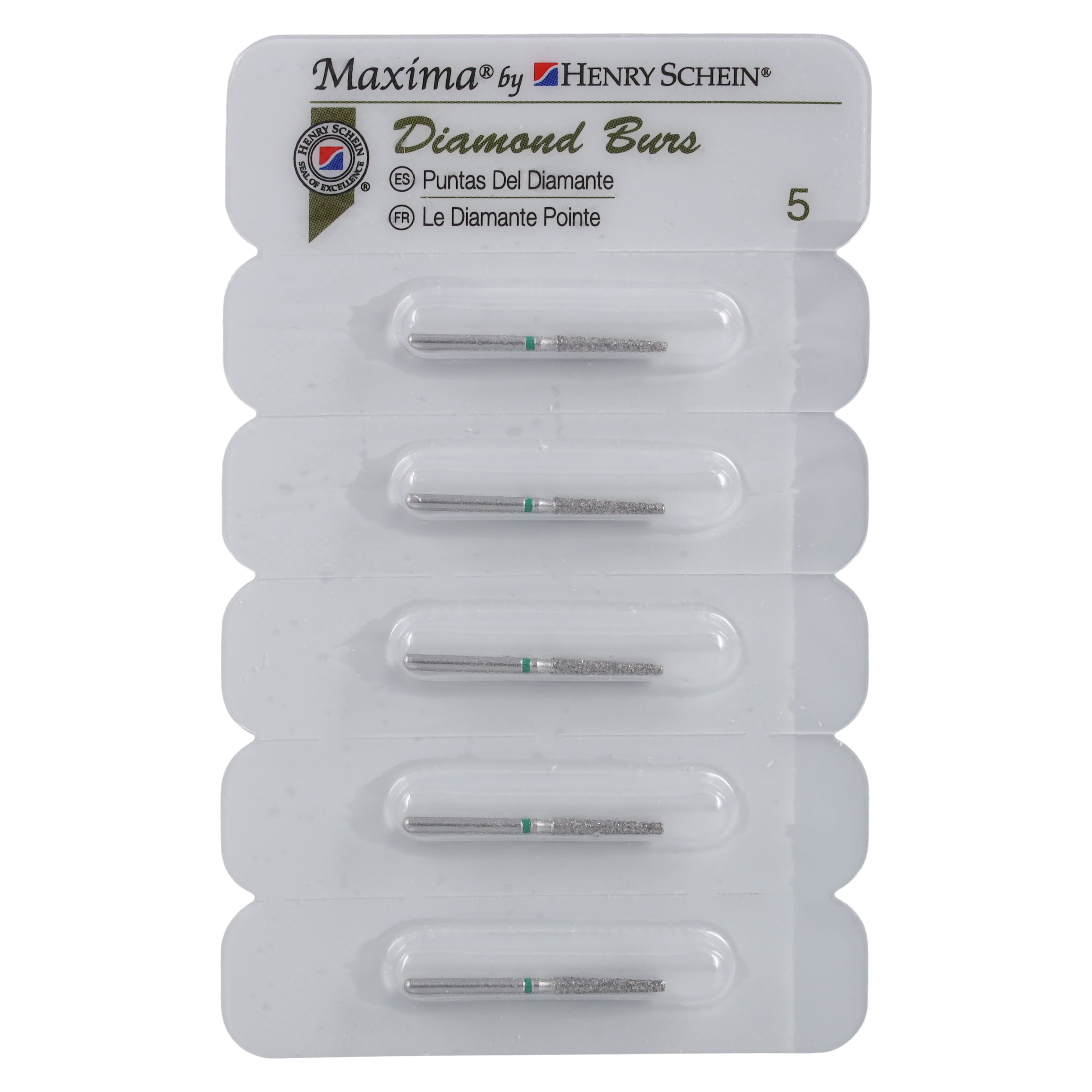 Maxima Diamond FG 848-018C Friction Grip Coarse Flat End Taper Bur, 10.0 mm, 5/Package thumbnail 4