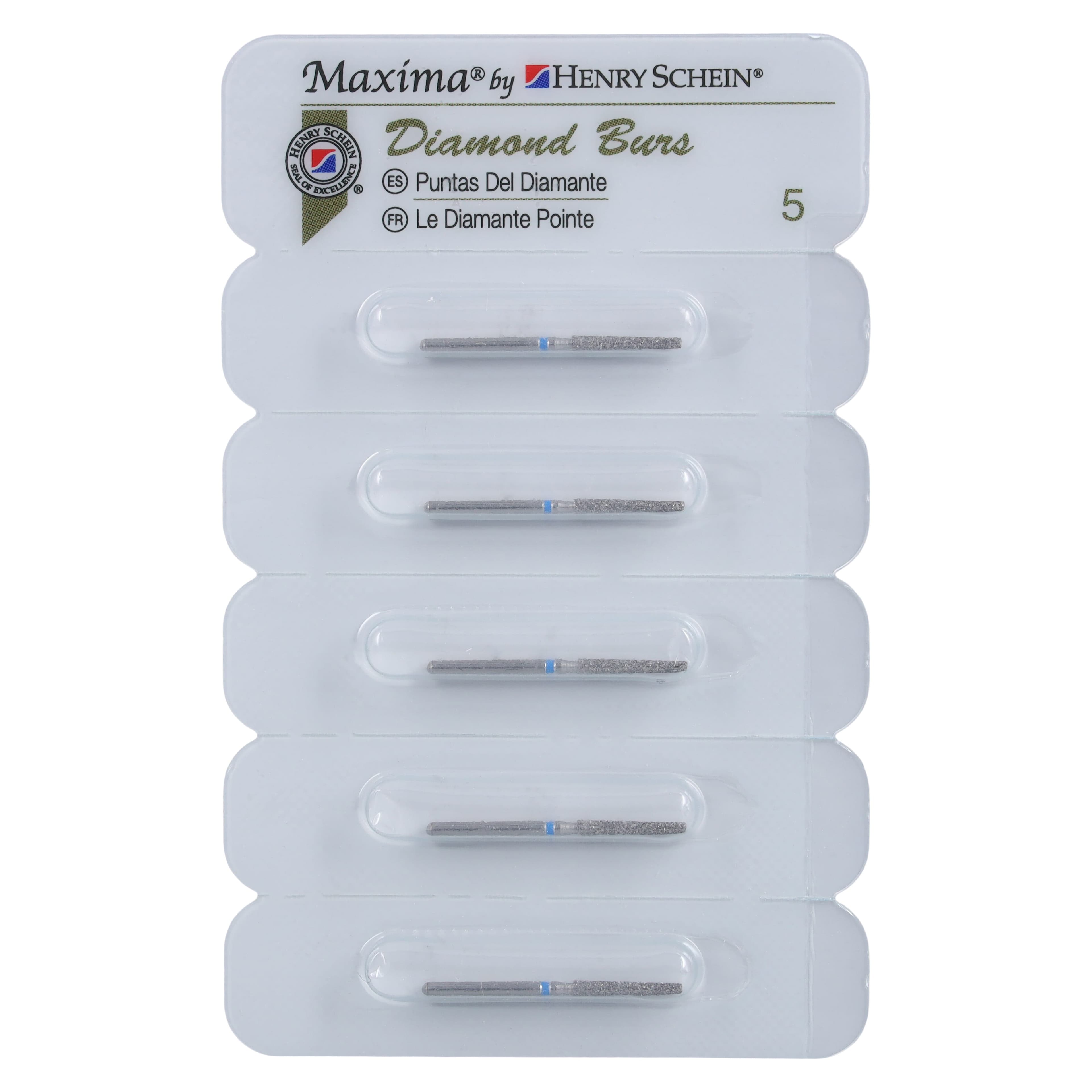 Maxima Diamond FG 848-018M Friction Grip Medium Flat End Taper Bur, 10.0 mm, 5/Package thumbnail 4