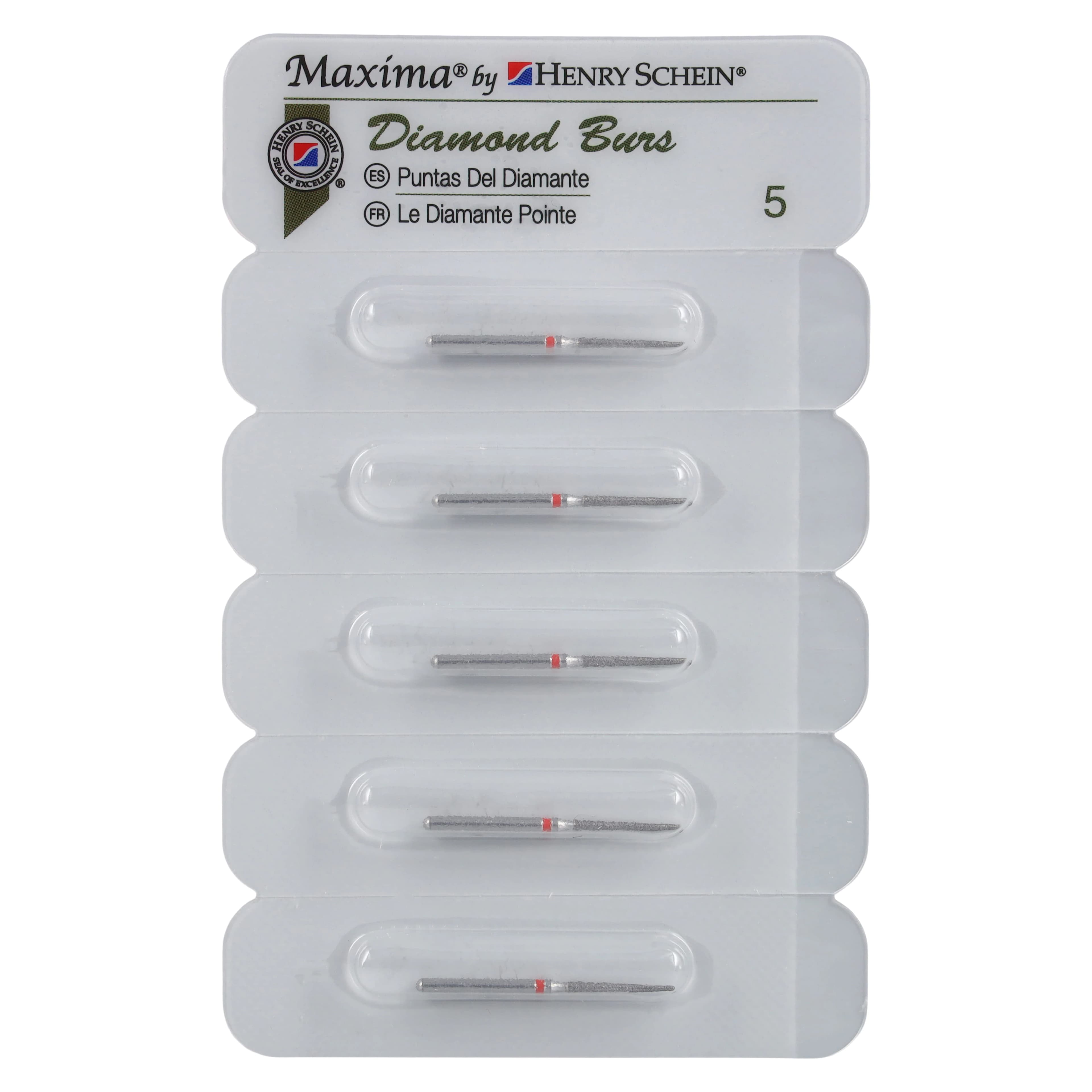 Maxima Diamond FG 850-012F Friction Grip Fine Round End Taper Bur, 10.0 mm, 5/Pack thumbnail 4