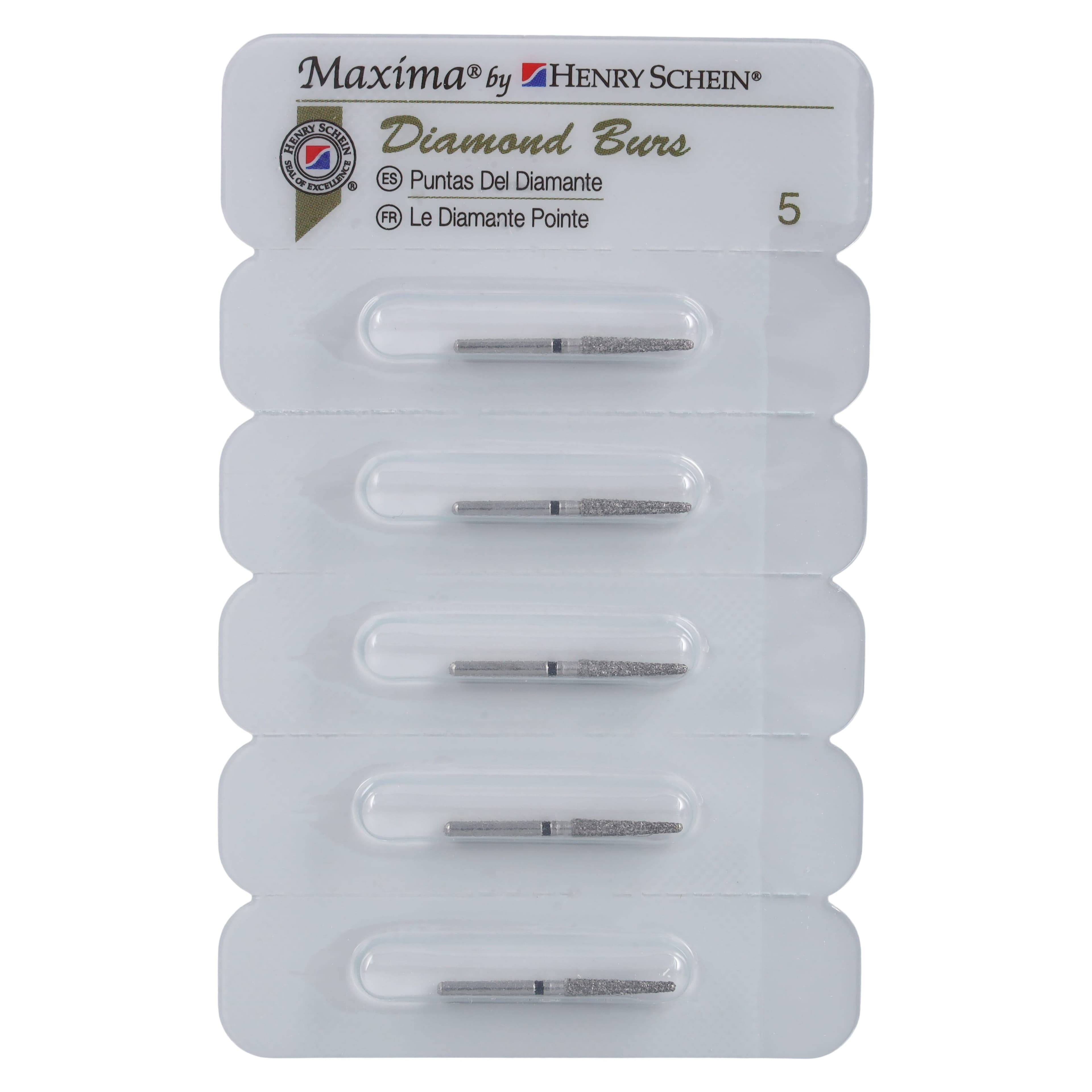 Maxima Diamond FG 850-018SC Round End Taper Bur, Friction Grip, Super Coarse, 10.0 mm, 5/Pack thumbnail 4