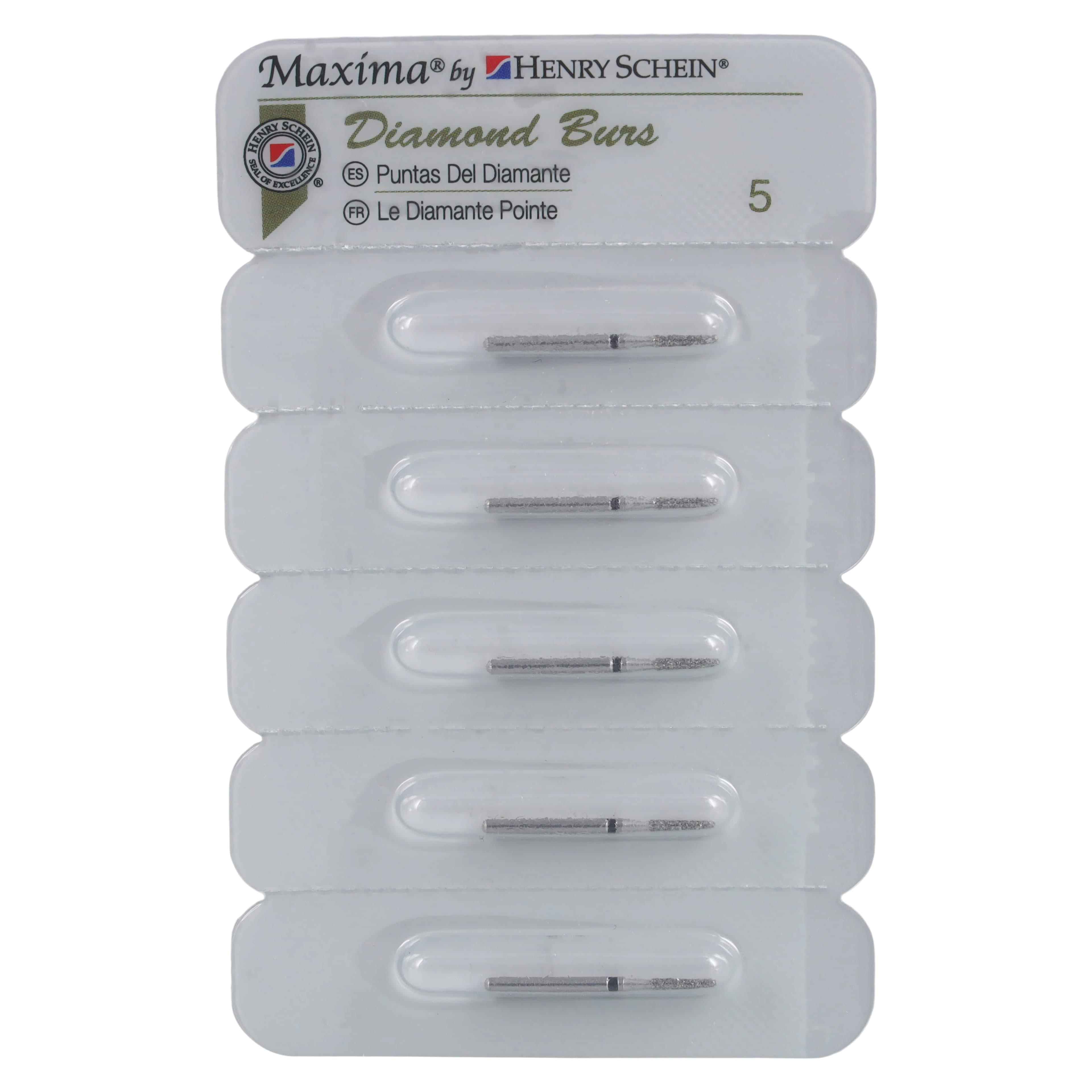 Maxima Diamond FG 855-012SC Round End Taper Friction Grip Bur, Super Coarse, 6.5 mm, 5/Pack thumbnail 4