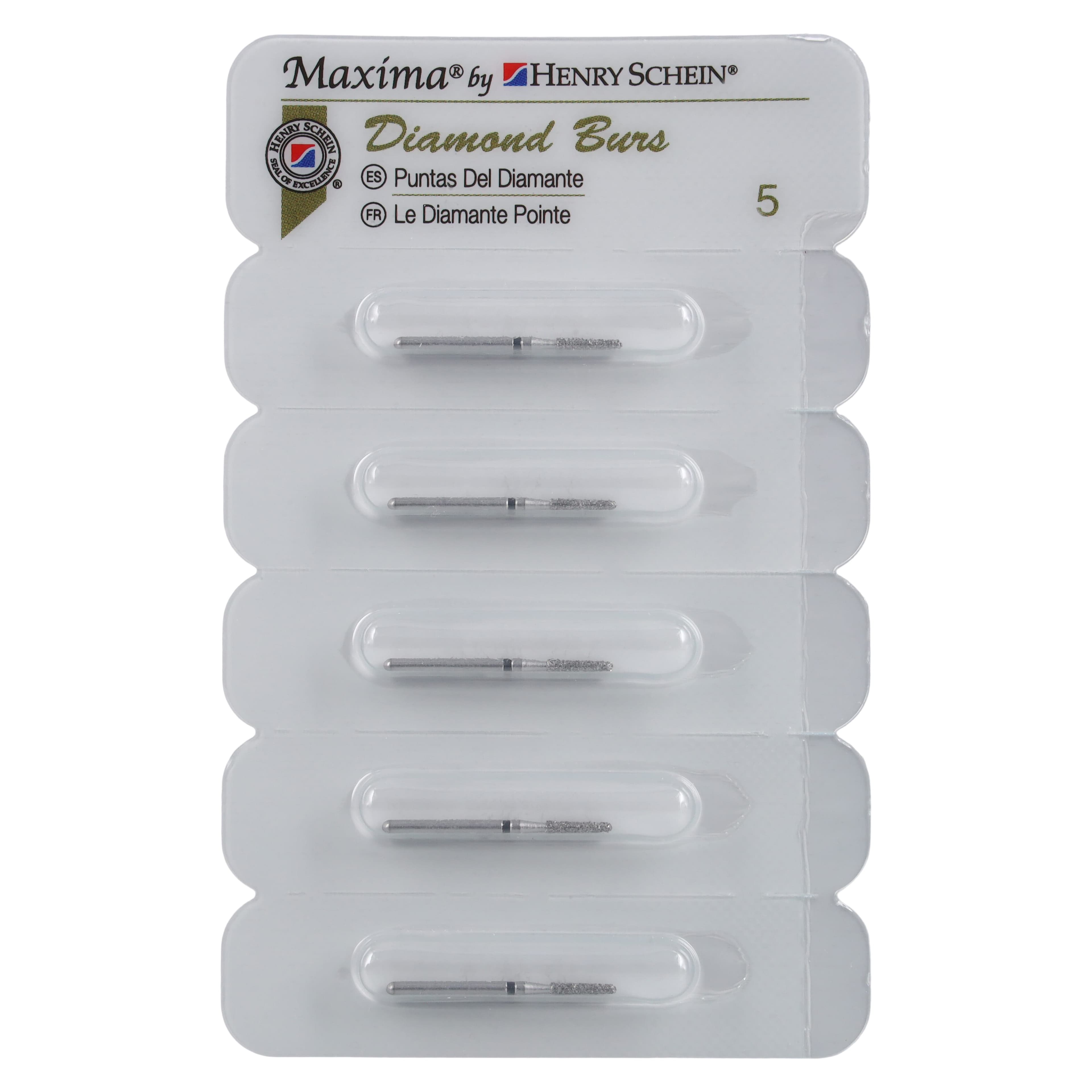 Maxima Diamond FG 855-014SC Round End Taper Bur, Friction Grip, Super Coarse, 6.5 mm, 5/Pack thumbnail 4