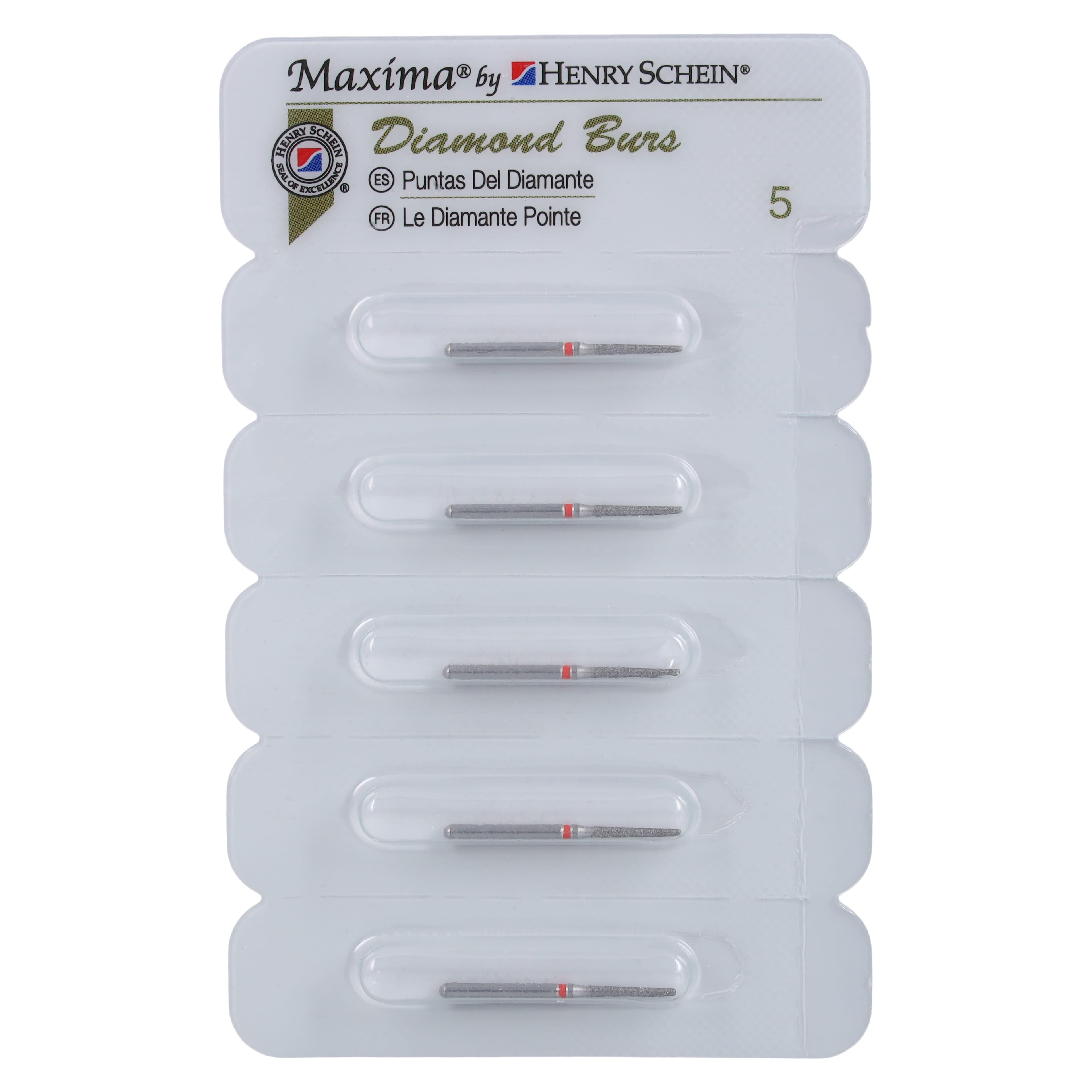 Maxima Diamond FG 856-012F Round End Taper Friction Grip Bur, Fine, 8.0 mm, 5/Pack thumbnail 4