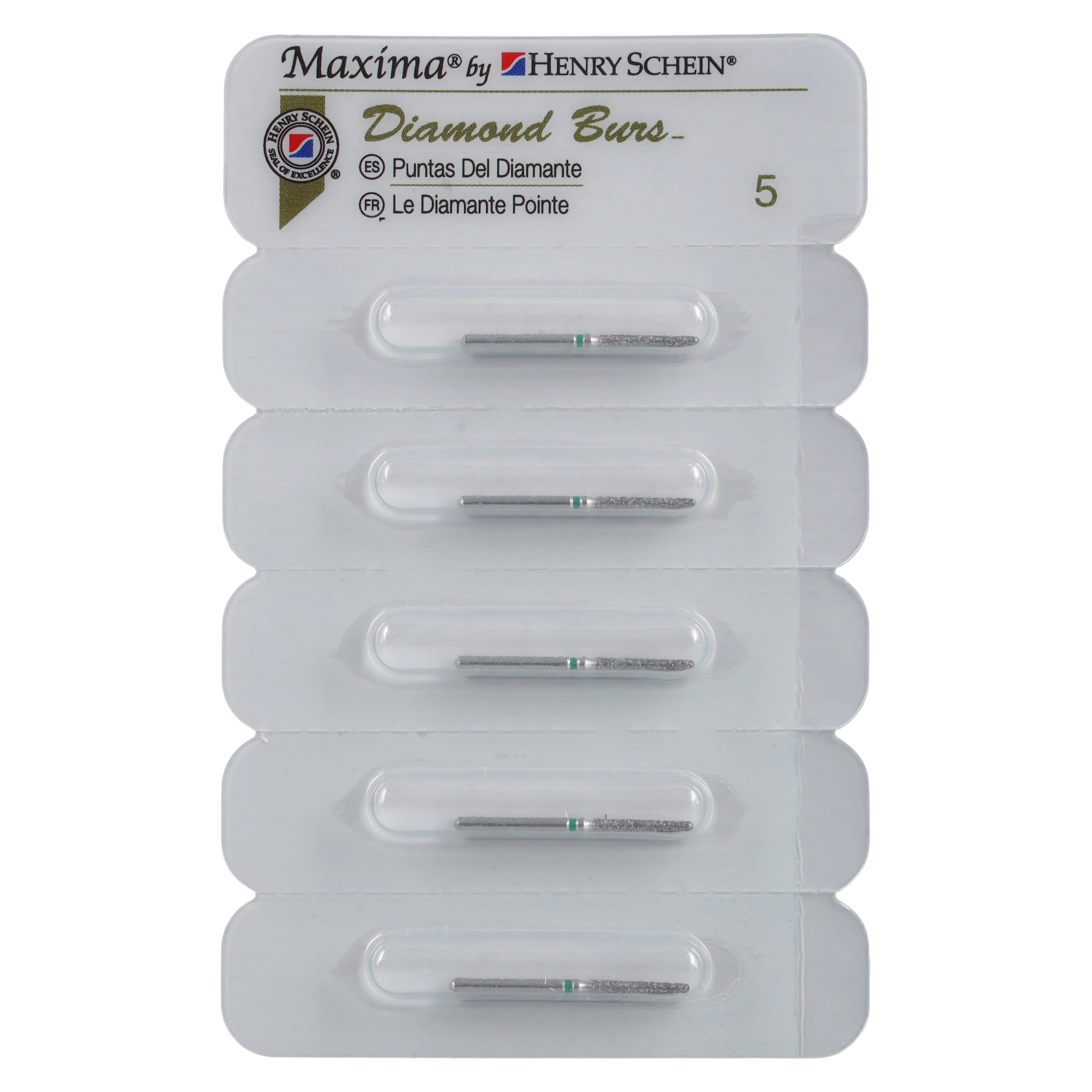 Maxima Diamond FG 856L-014C Friction Grip Coarse Round End Taper Bur, 9.0 mm, 5/Pack thumbnail 4