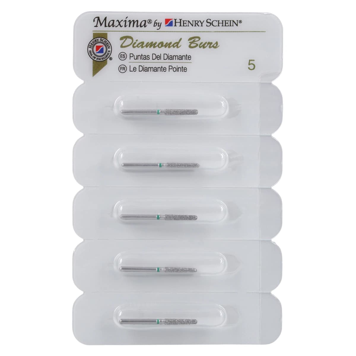 Maxima Diamond FG 856L-018C Friction Grip Coarse Round End Taper Bur, 9.0 mm, 5/Package thumbnail 4