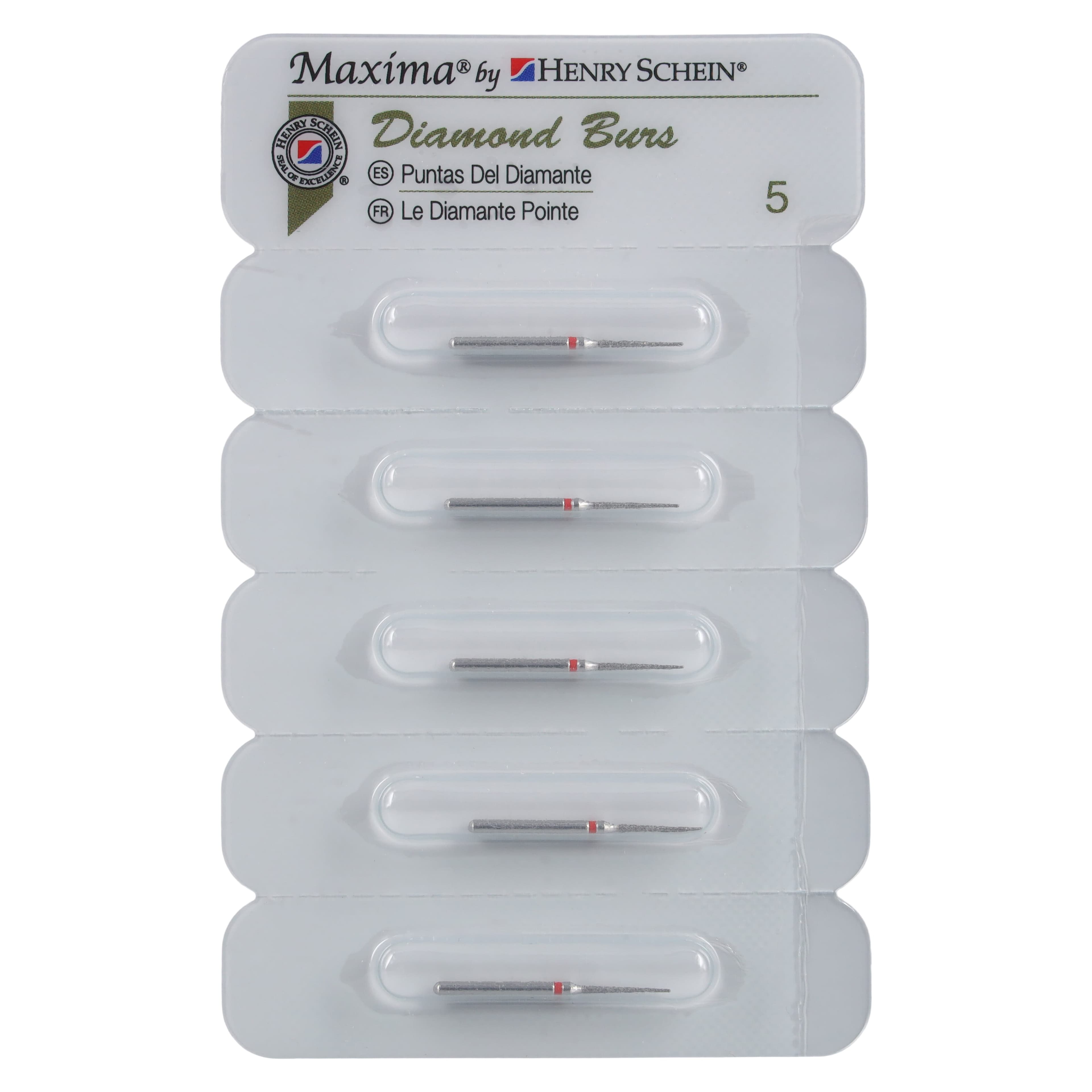 Maxima Diamond FG 858-010F Fine Needle Bur, Friction Grip, 8.0 mm, 5/Package thumbnail 4