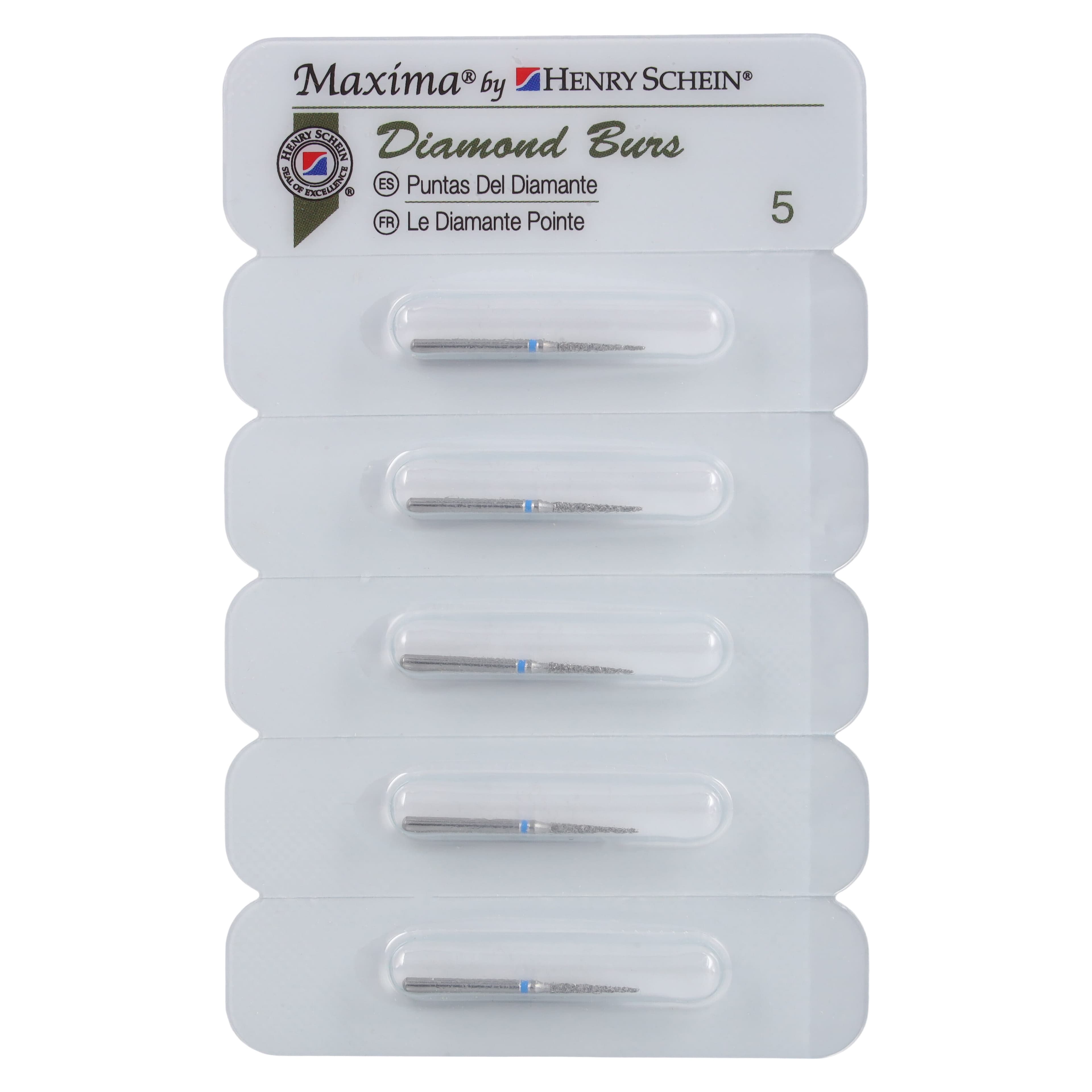 Maxima Diamond FG 858-012M Friction Grip Medium Needle Bur, 8.0 mm, 5/Package thumbnail 4