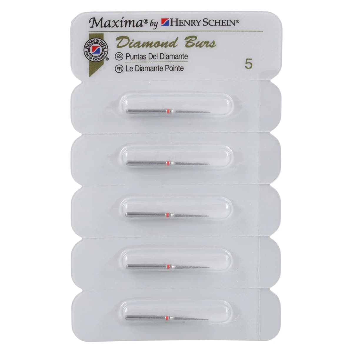 Maxima Diamond FG 859-010F Fine Needle Bur, Friction Grip, 10.0 mm, 5/Pack thumbnail 4