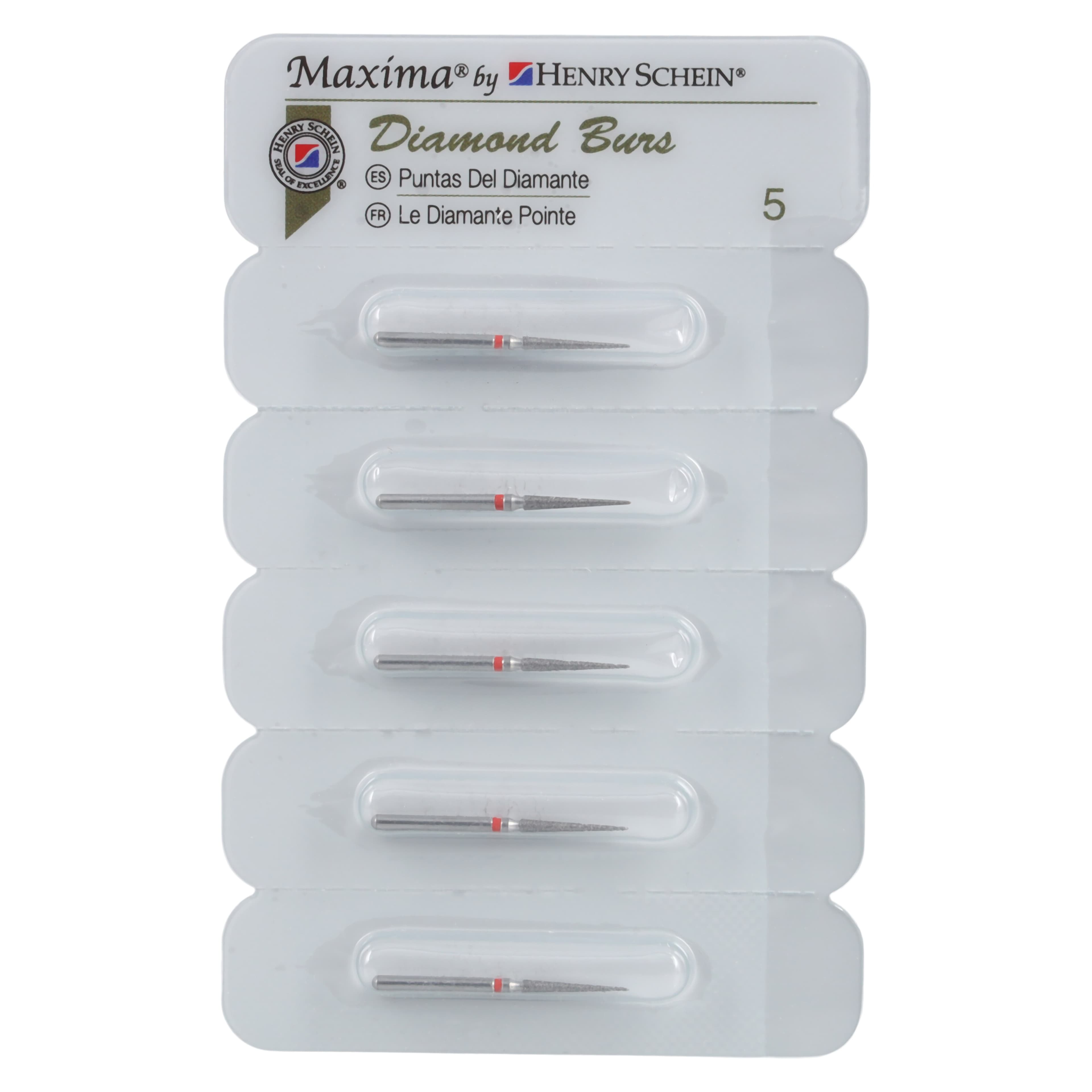 Maxima Diamond FG 859-014F Fine Needle Bur, Friction Grip, 10.0 mm, 5/Package thumbnail 4