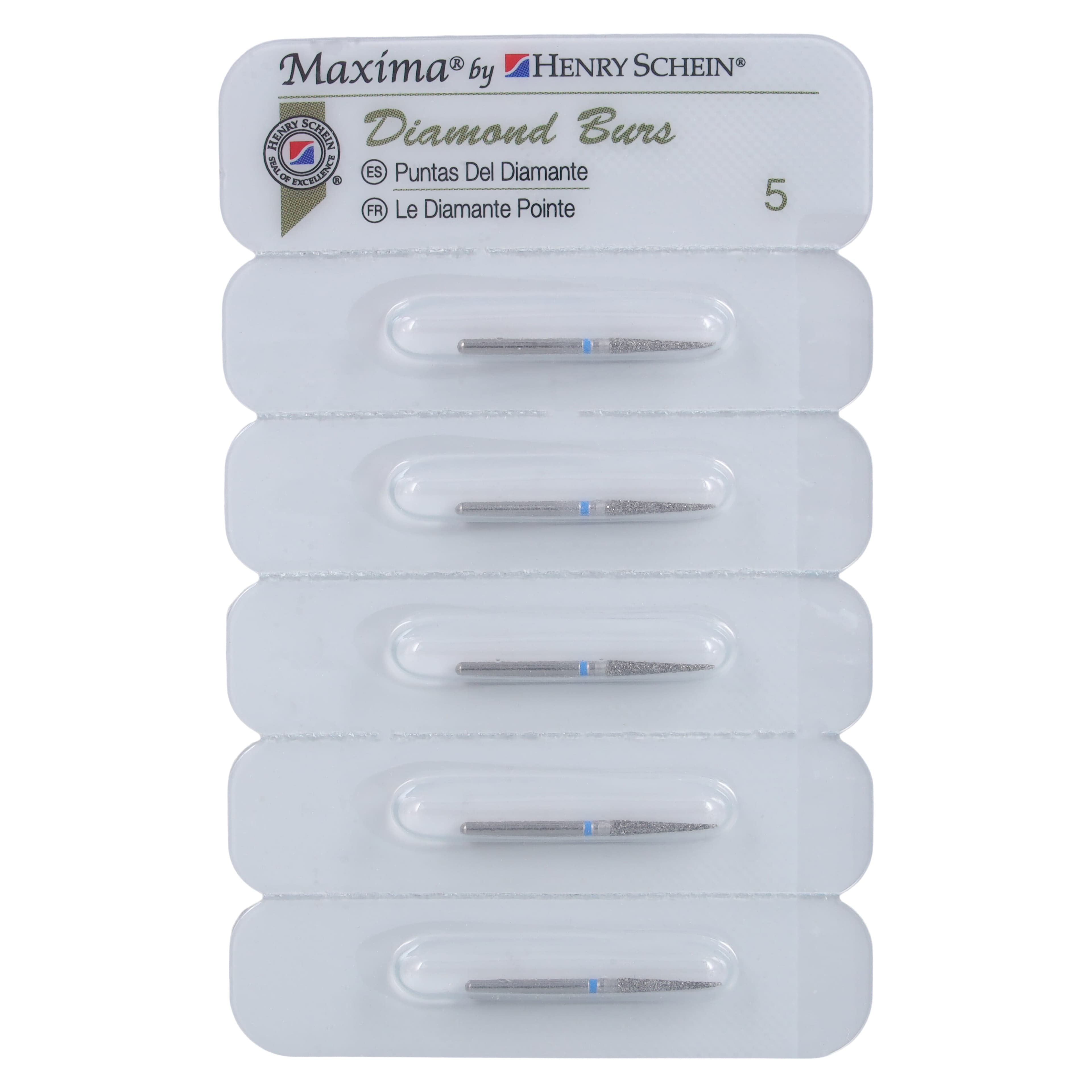Maxima Diamond FG 859-018M Friction Grip Medium Needle Bur, 10.0 mm, 5/Package thumbnail 4
