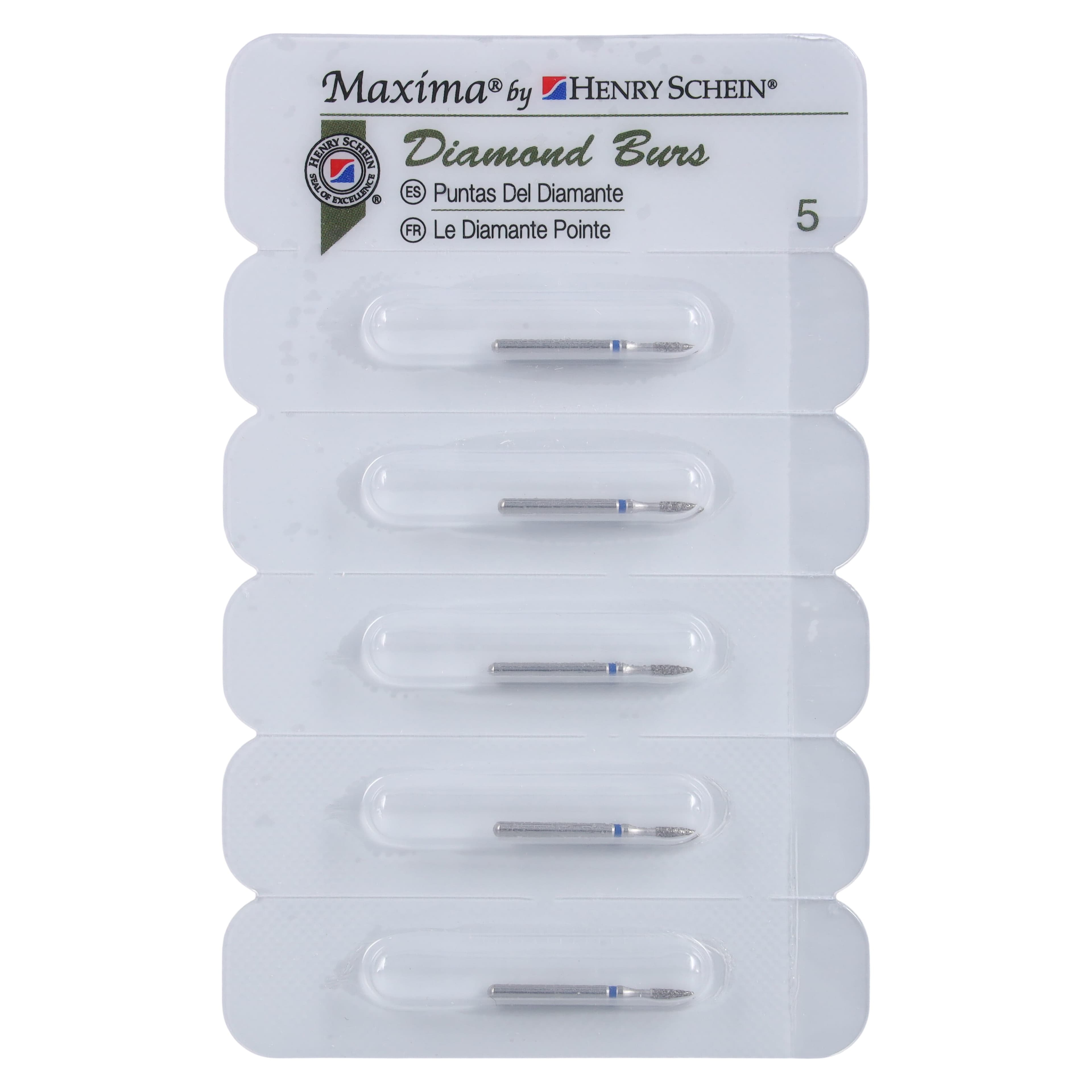 Maxima Diamond FG 860-012M Friction Grip Medium Flame Bur, 5.0 mm, 5/Package thumbnail 3