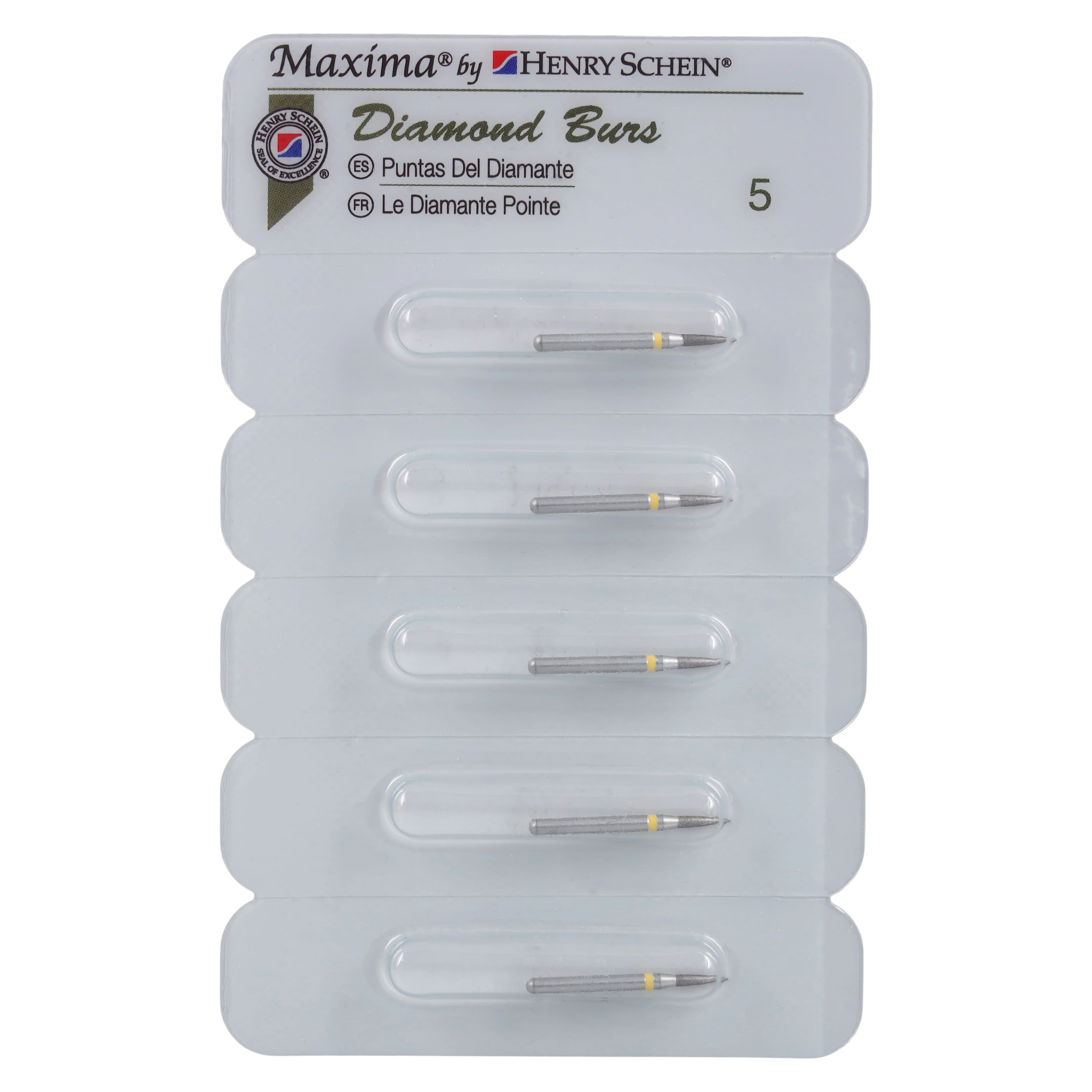 Maxima Diamond FG 860-012SF Fine Flame Bur, Friction Grip, 5.0 mm, 5/Pk thumbnail 4