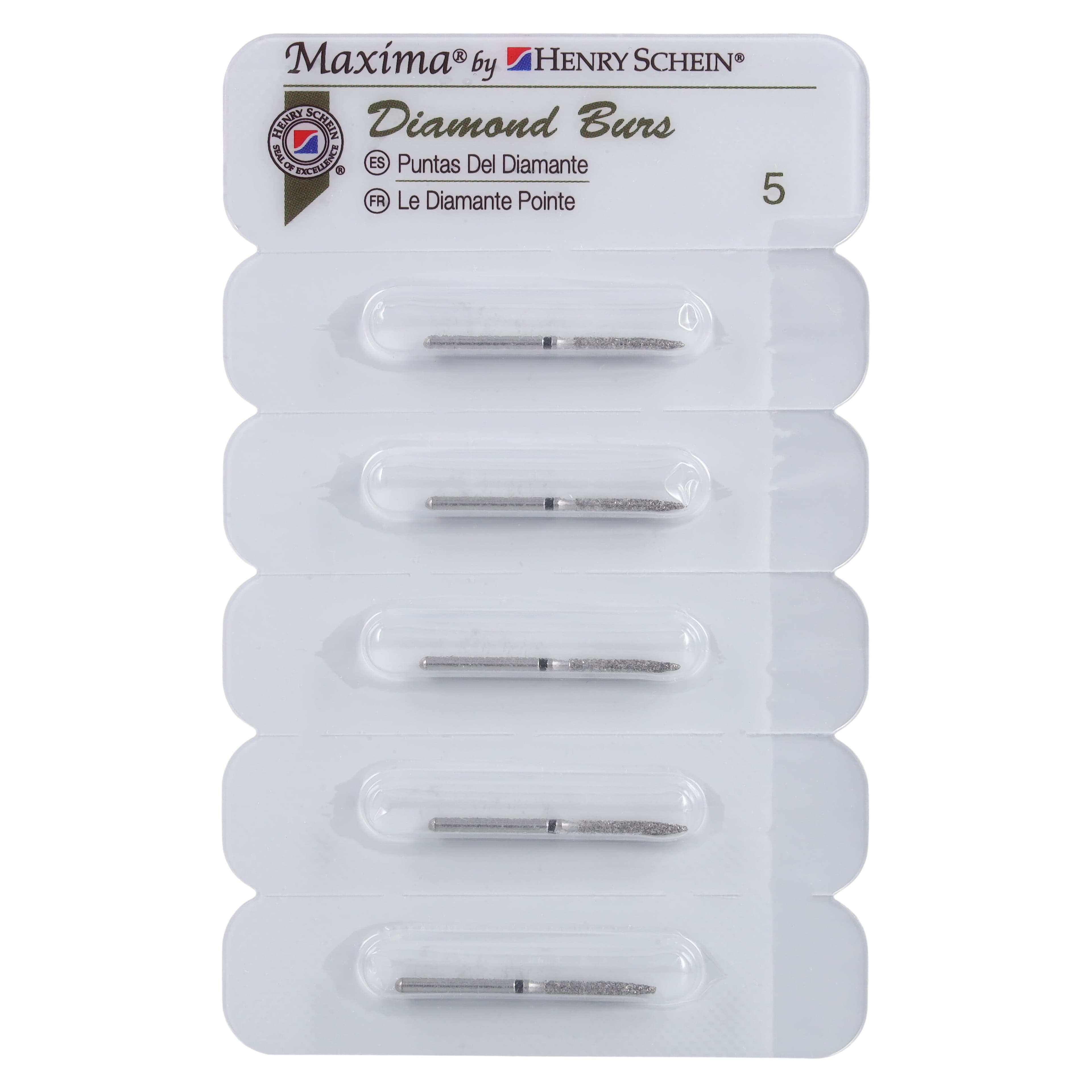 Maxima Diamond FG 863-016SC Flame Bur, Friction Grip, Super Coarse, 10.0 mm, 5/Pack thumbnail 4