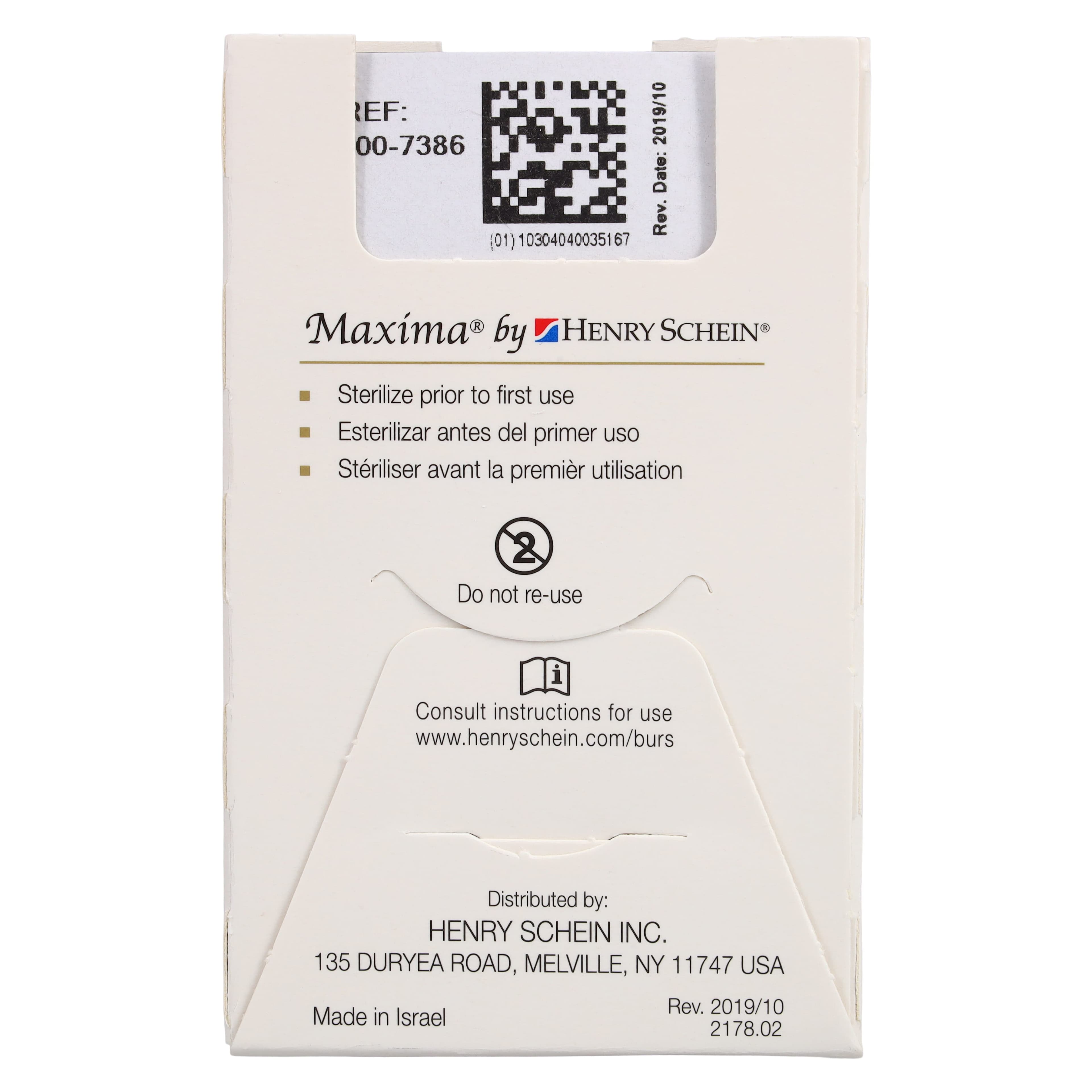 Maxima Diamond FG Beveled Cylinder Bur, Coarse, Friction Grip, 9.5 mm, 5/Pk, 879-016C thumbnail 6
