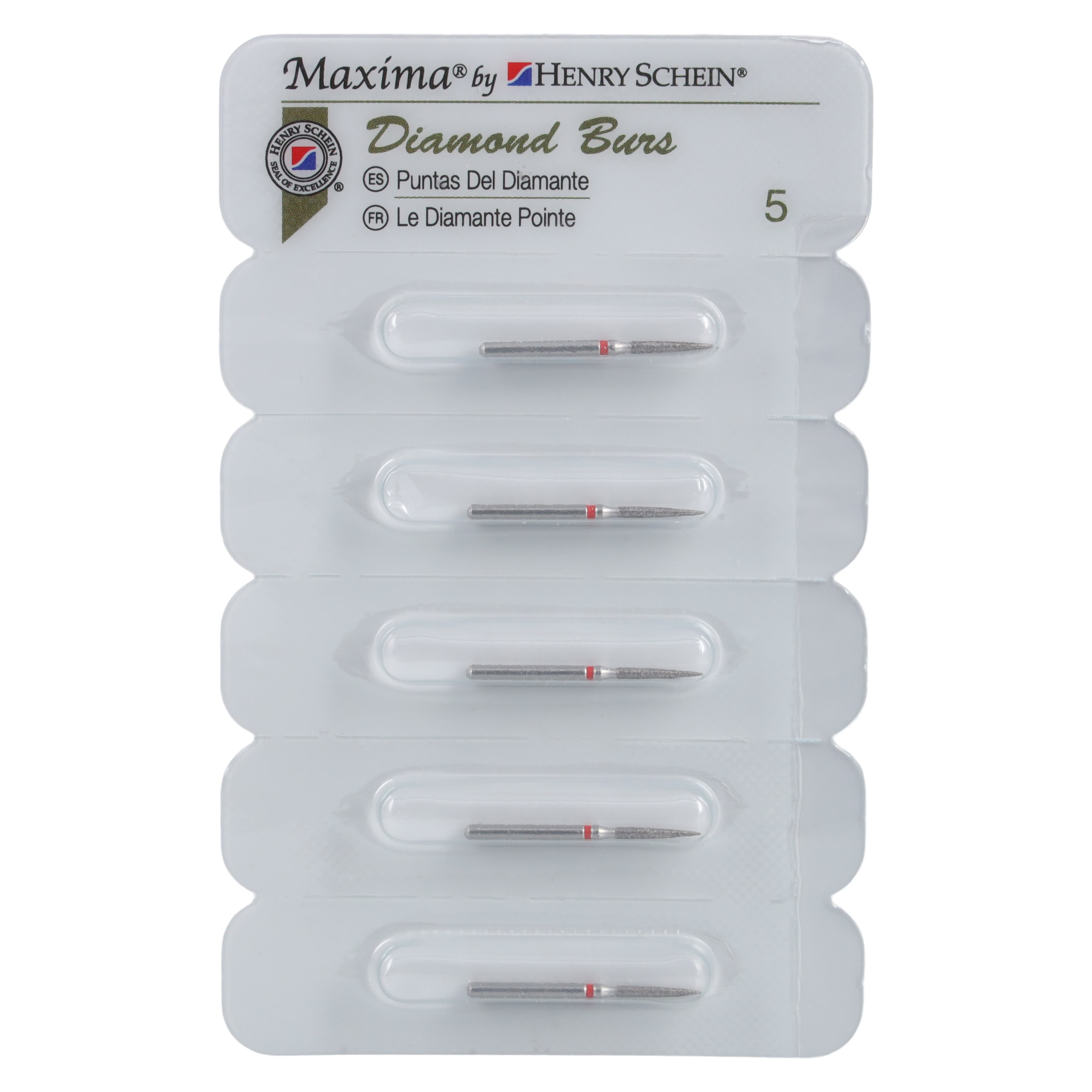 Maxima Diamond FG 888-012F Fine Flame Bur, Friction Grip, 8.0 mm, 5/Package thumbnail 4