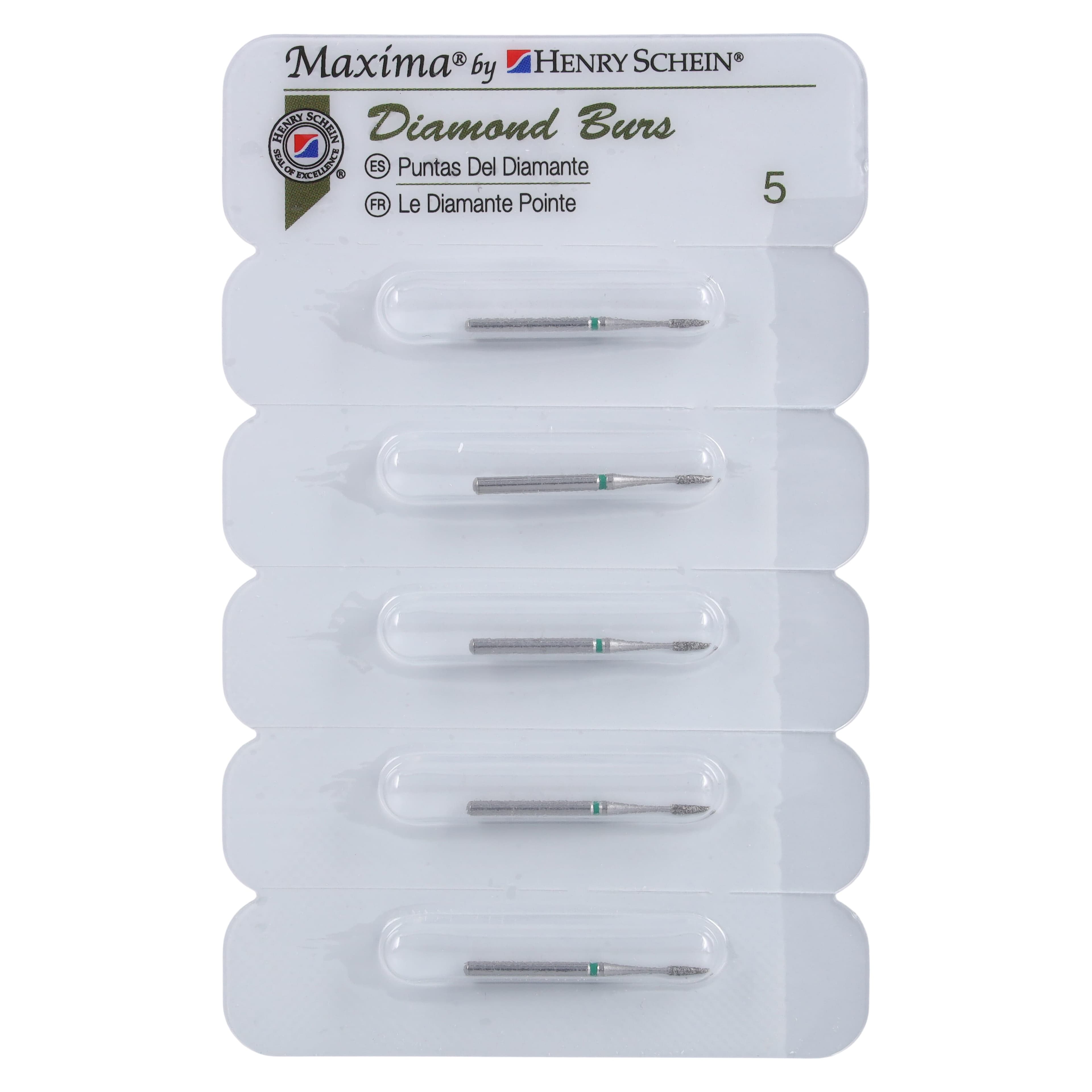 Maxima Diamond FG 889-009C Friction Grip Coarse Flame Bur, 4.0 mm, 5/Pack thumbnail 4