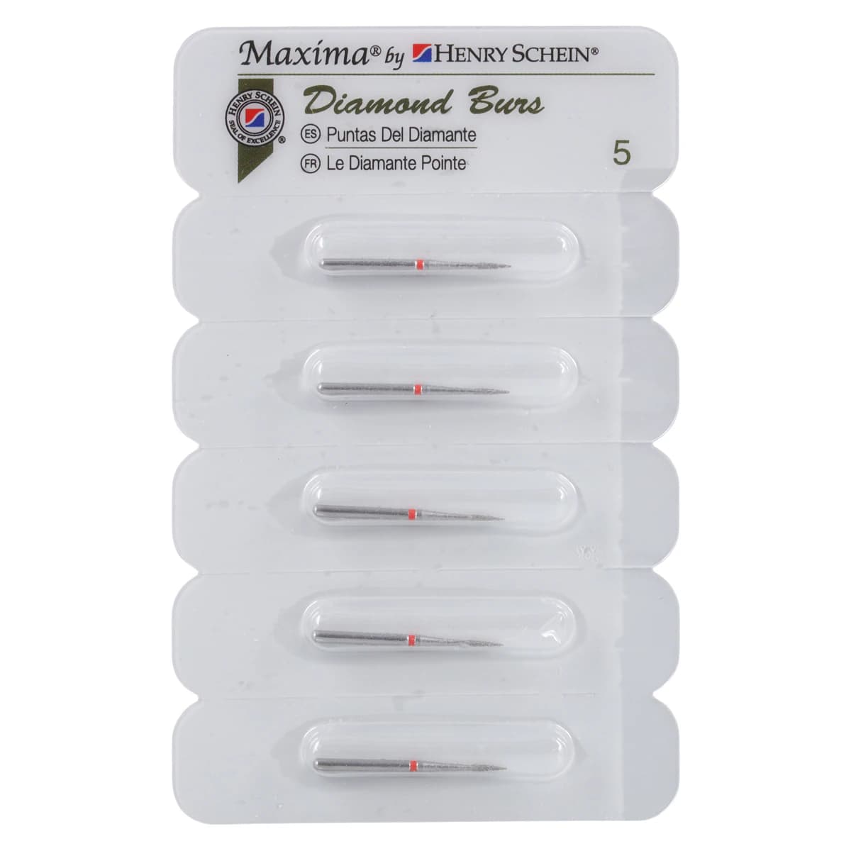 Maxima Diamond FG 889-009F Friction Grip Fine Flame Bur, 4.0 mm, 5/Package thumbnail 4