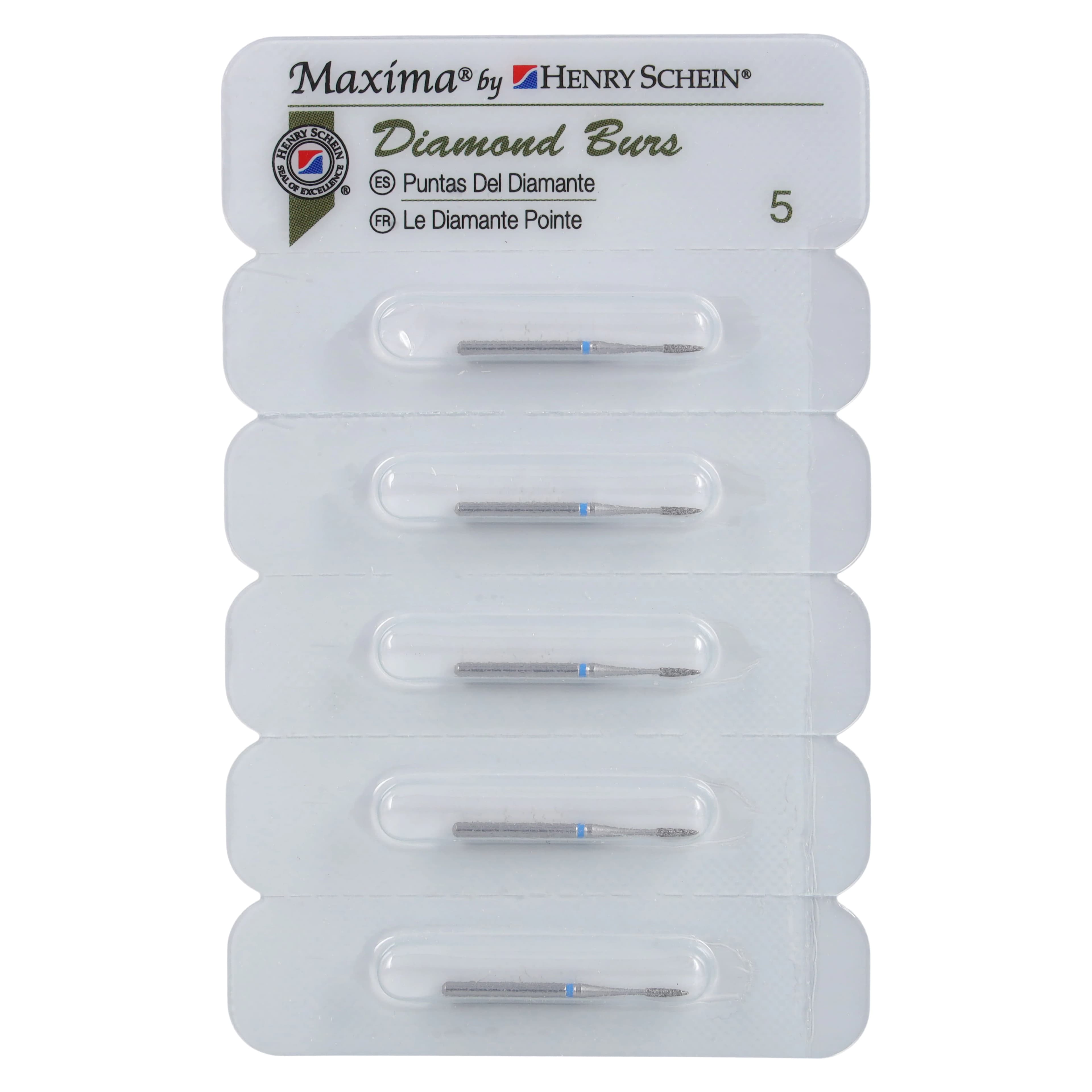 Maxima Diamond FG 889-009M Friction Grip Medium Flame Bur, 4.0 mm, 5/Package thumbnail 4